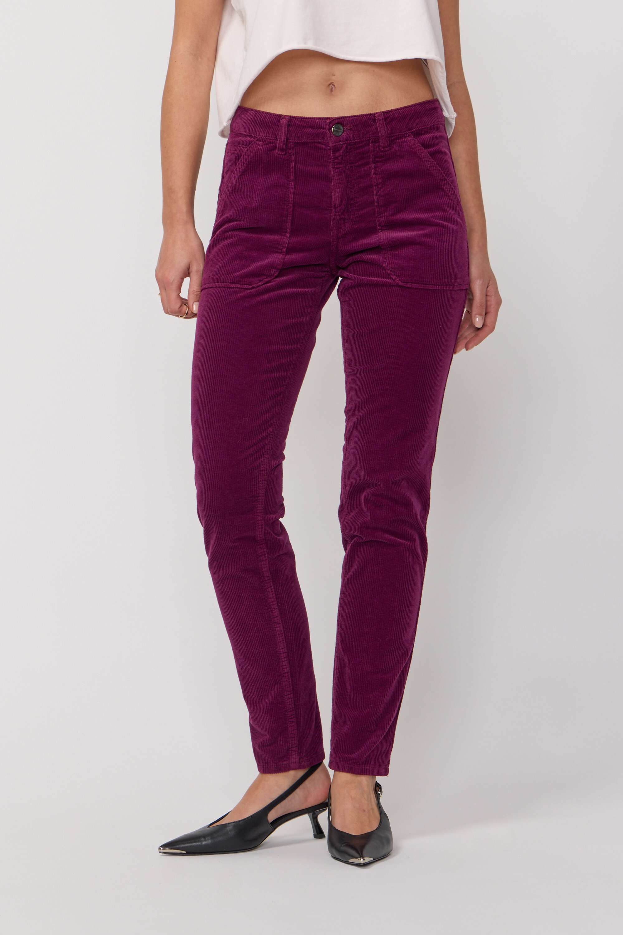 Pantalon Pierce en Velours - Figue