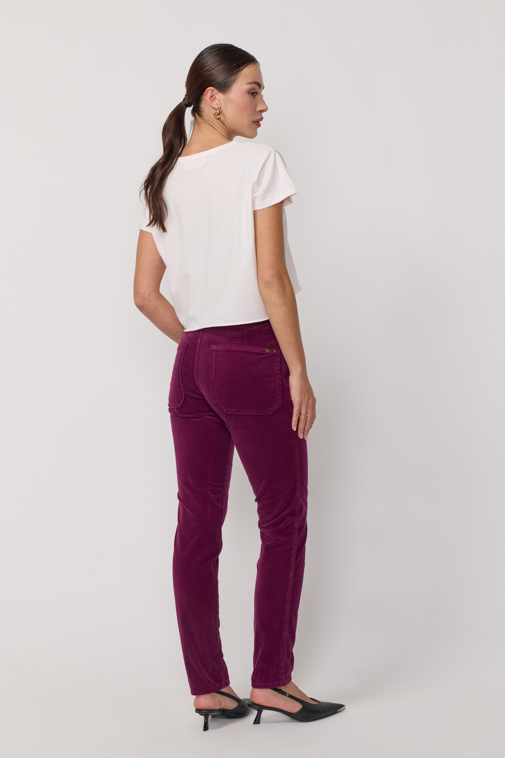 Pantalon Pierce en Velours - Figue
