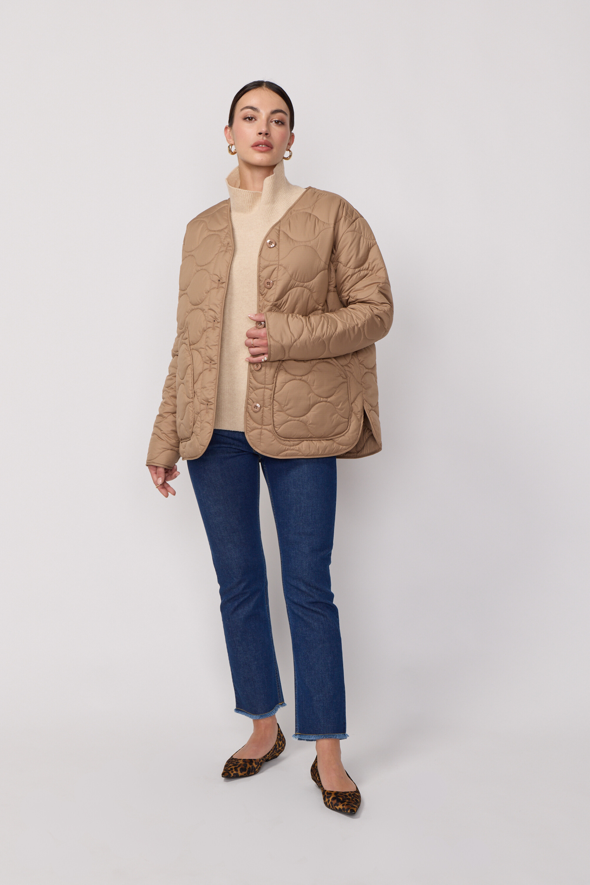 Veste Matelassé Camo - Camel