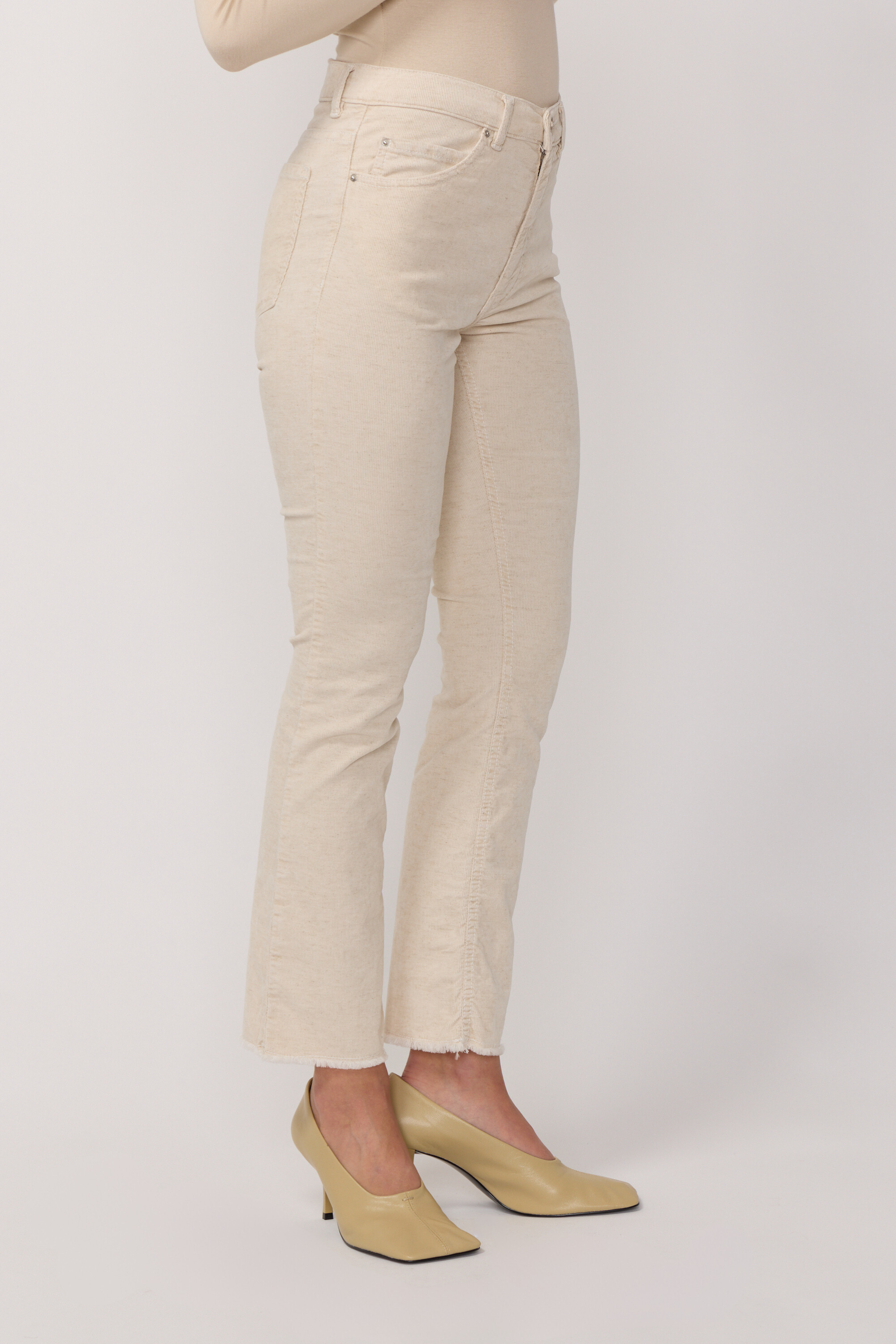 Cara Velvet Pants - Natural