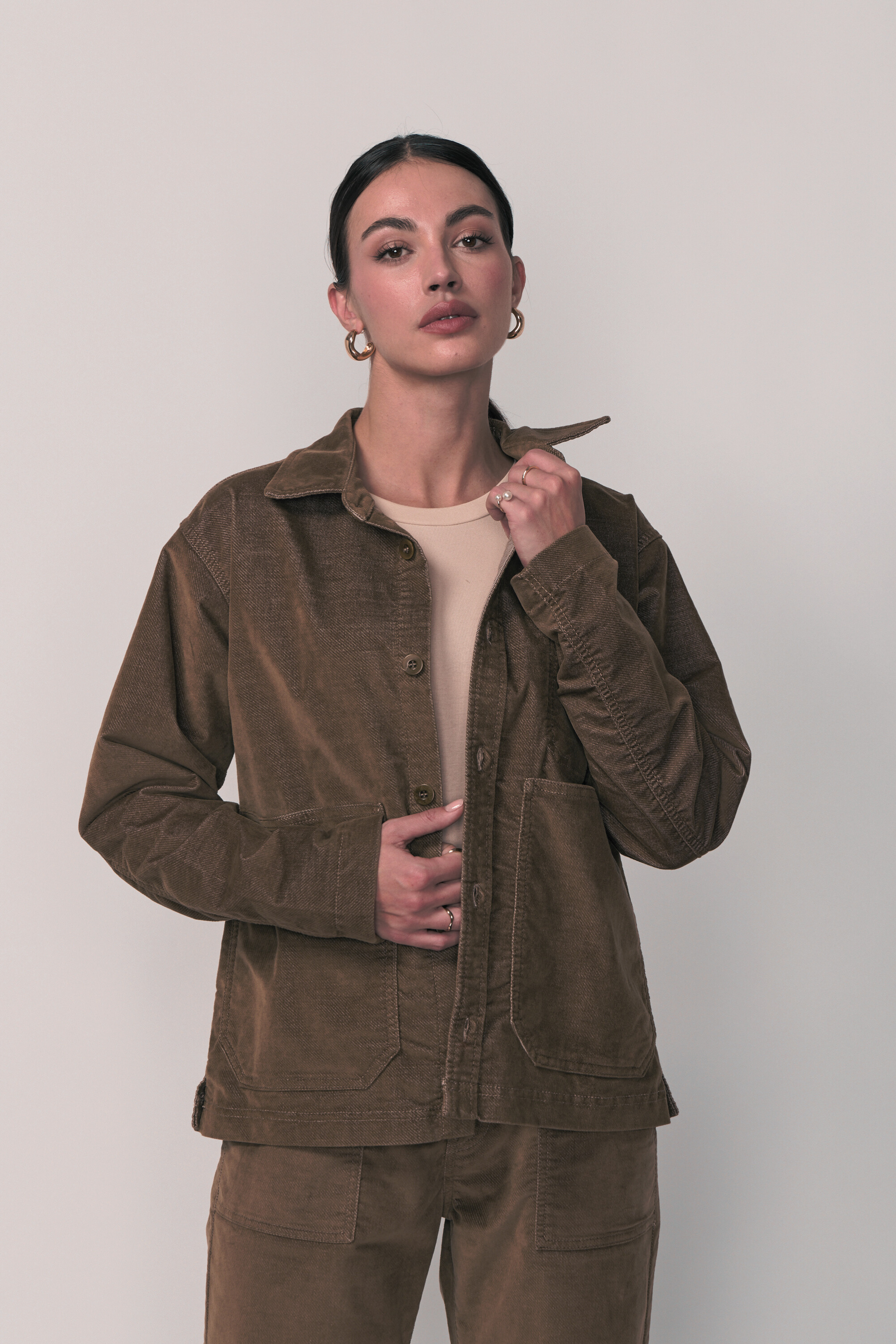 Abby Velvet Jacket - Tobacco