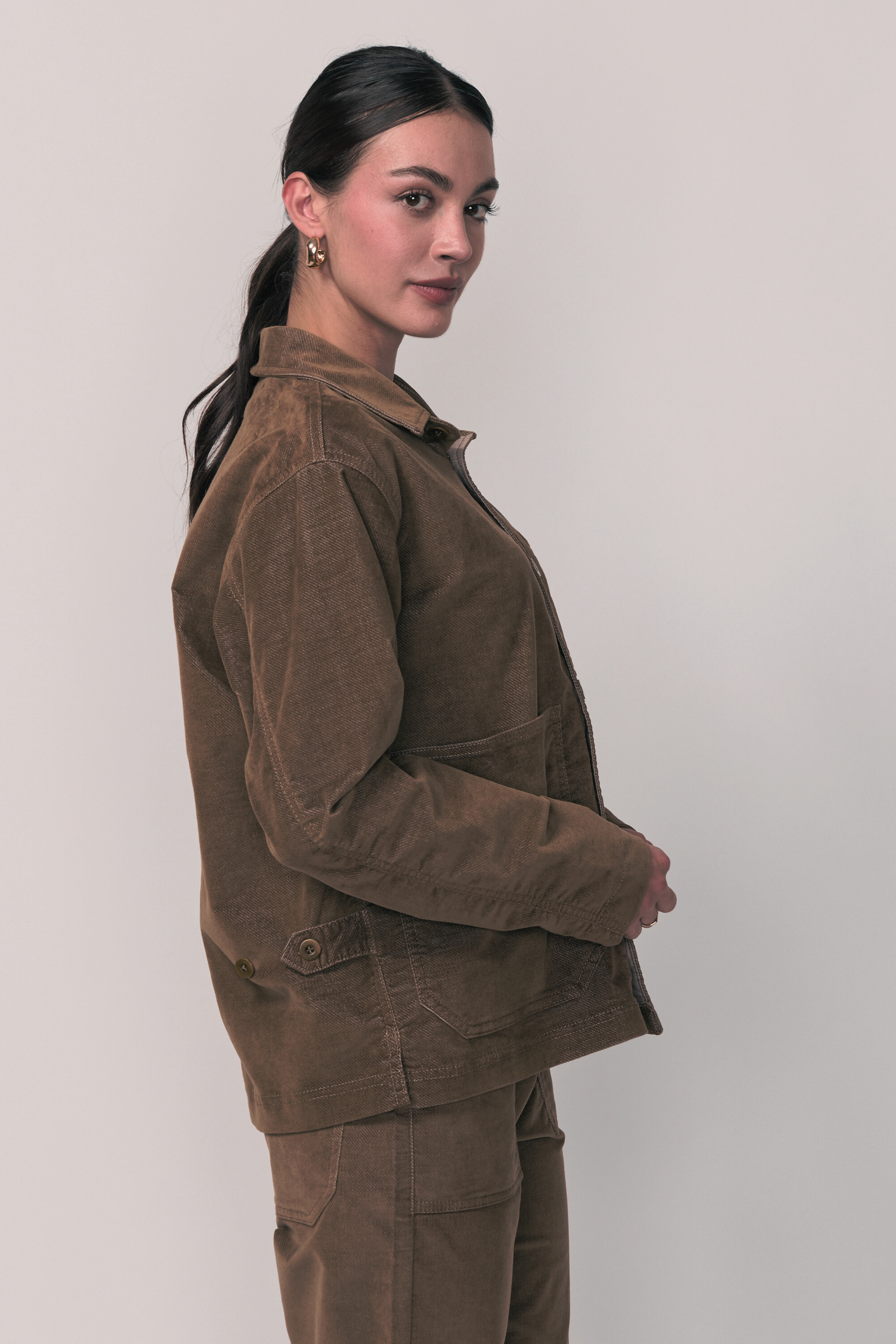 Abby Velvet Jacket - Tobacco