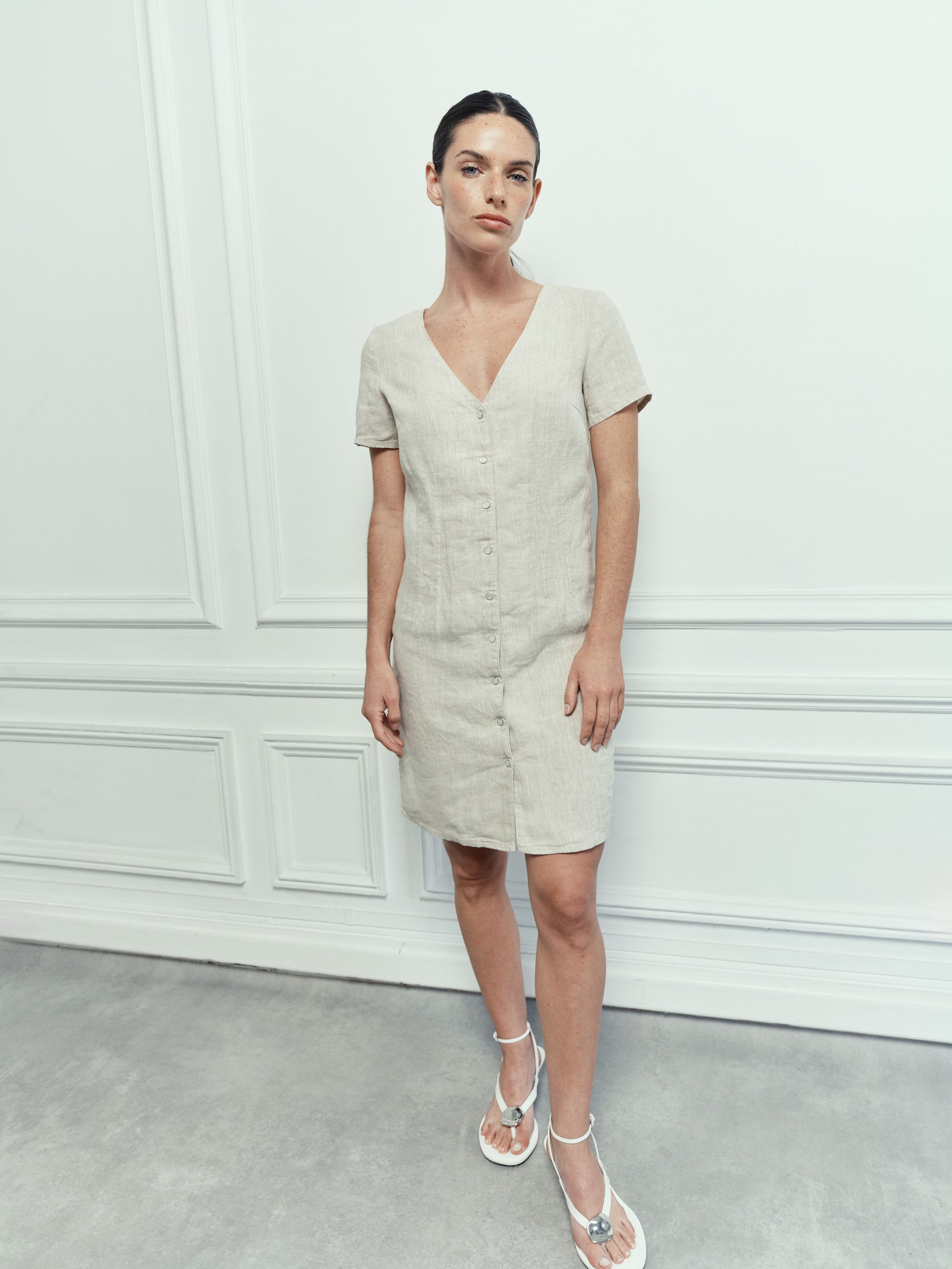 Robe Alena en Lin - Natural