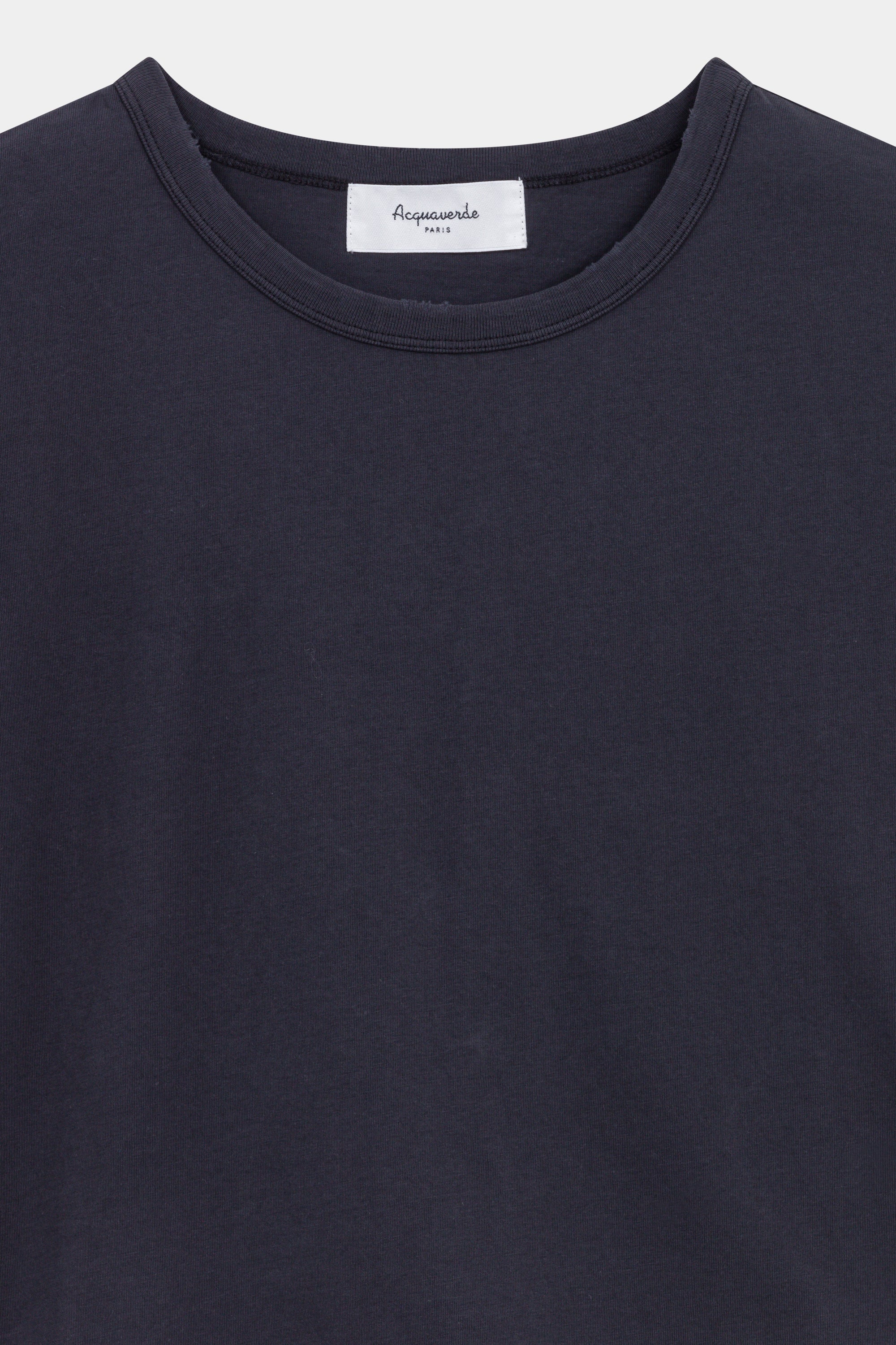 T-shirt Court à Effet Usé - Black Stone