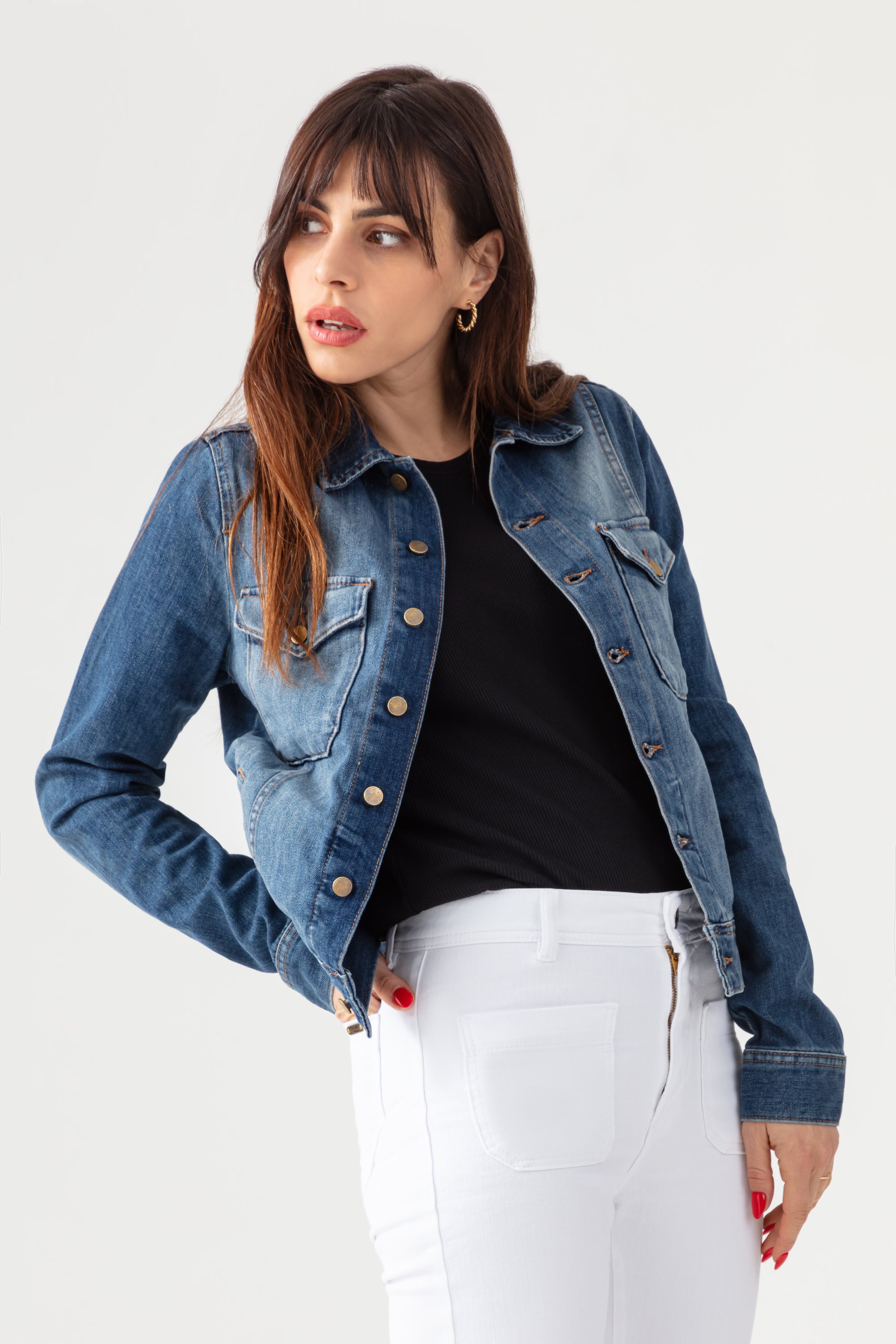 Blouson Abbey en Jean - Hand Brushed