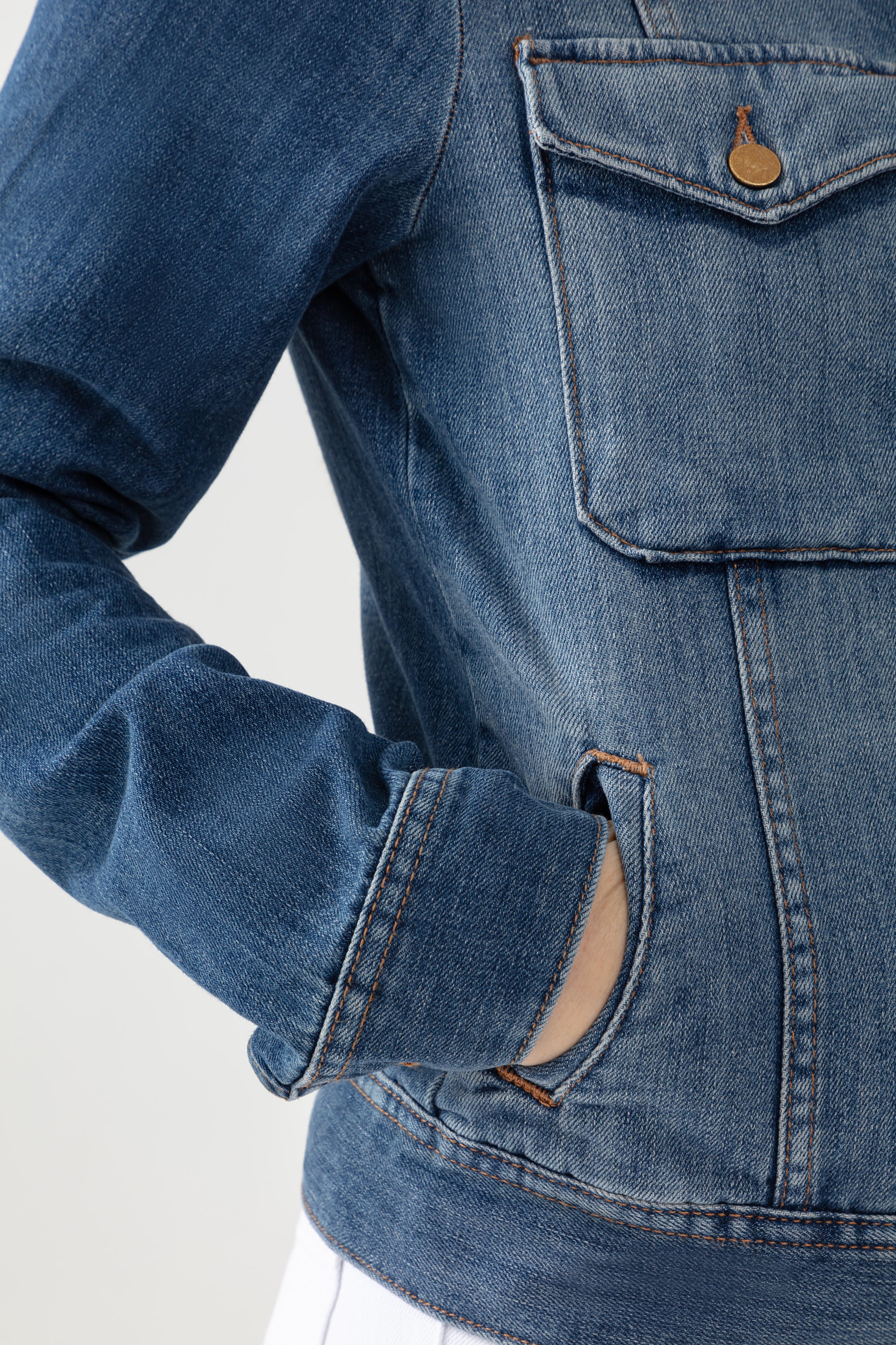 Blouson Abbey en Jean - Hand Brushed