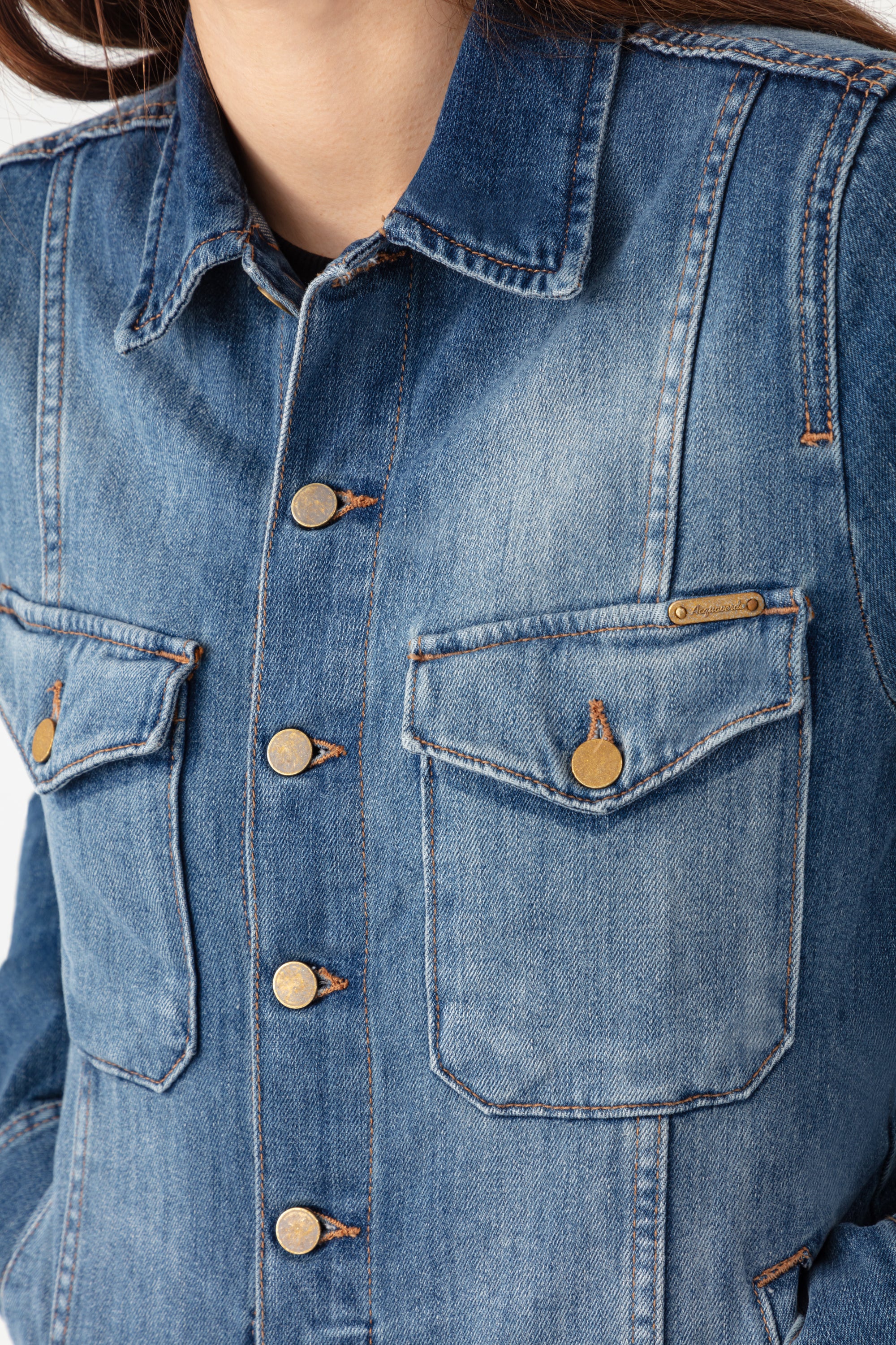 Blouson Abbey en Jean - Hand Brushed
