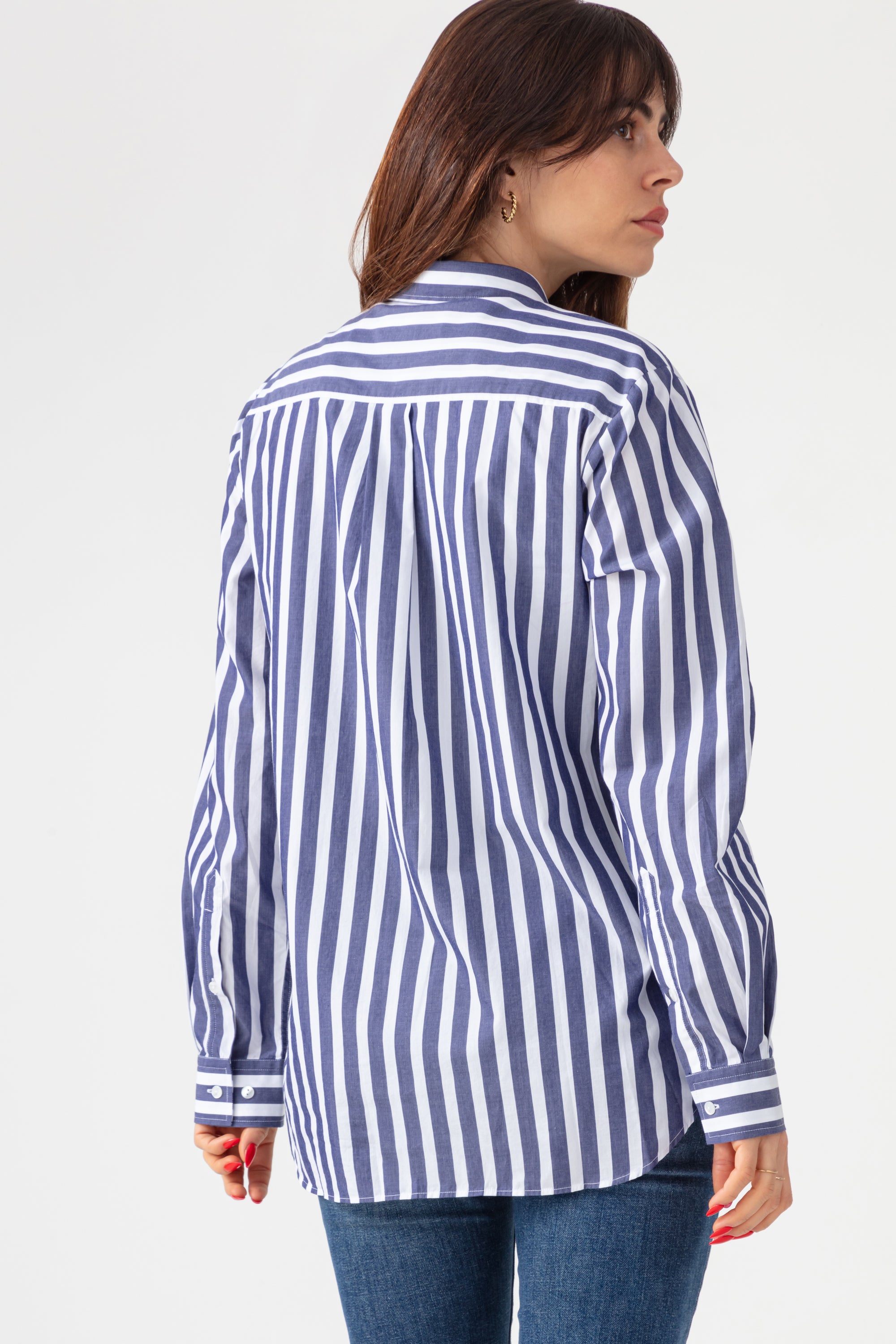 Chemise Boy Shirt - Navy/ Off White