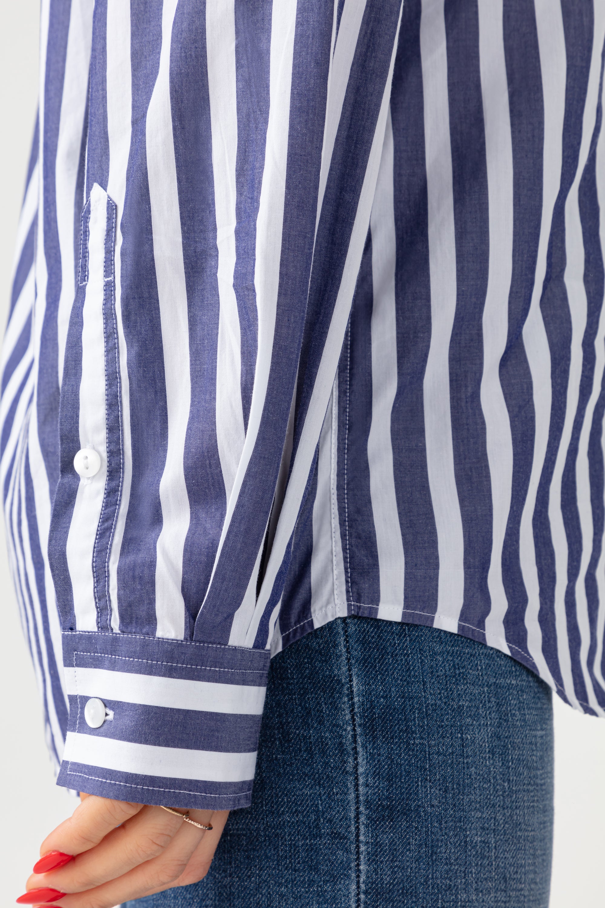 Chemise Boy Shirt - Navy/ Off White