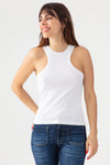Camiseta sin mangas de algodón premium - Blanco