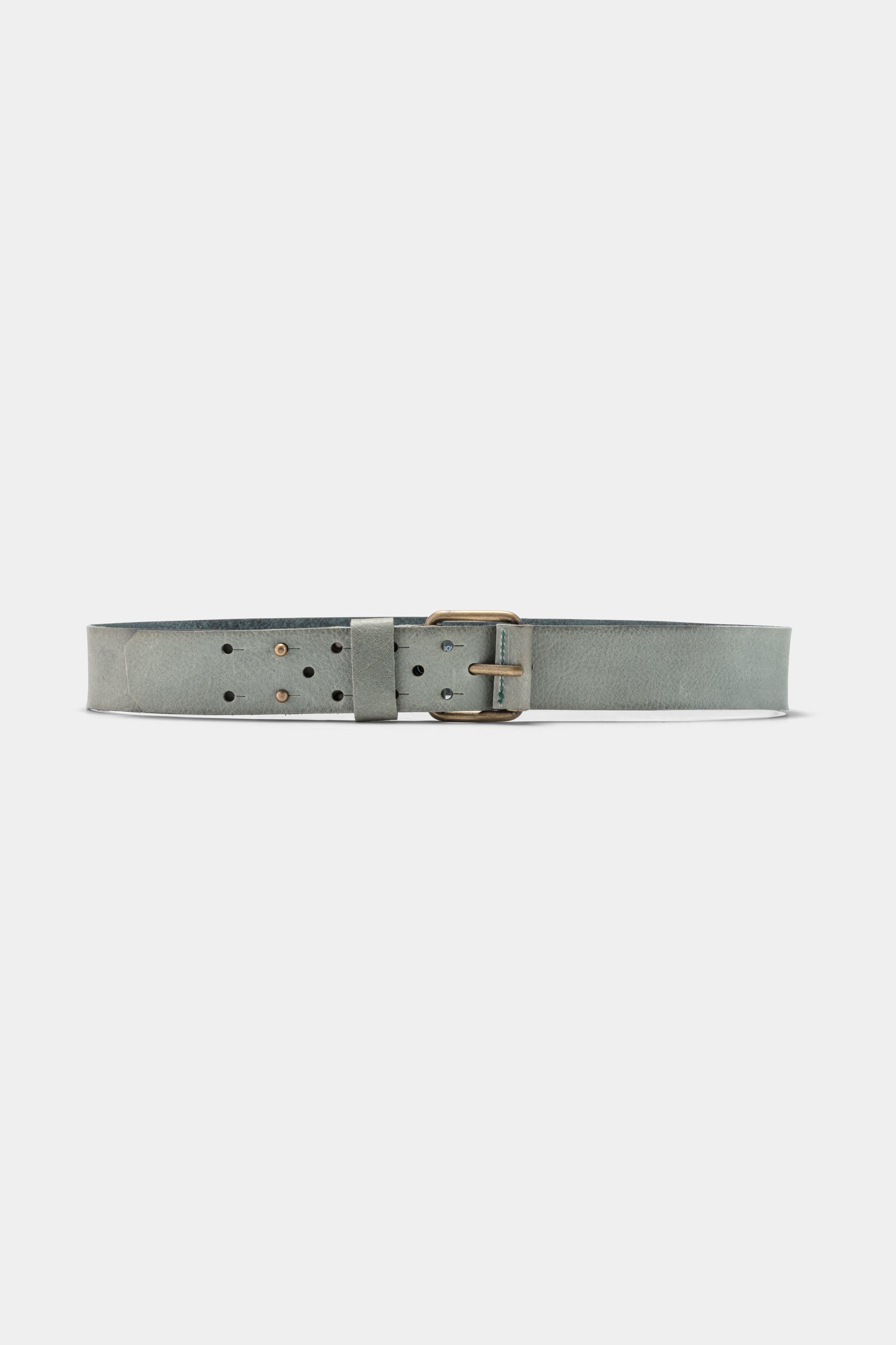 Ceinture rétro à clous en cuir véritable - Aqua