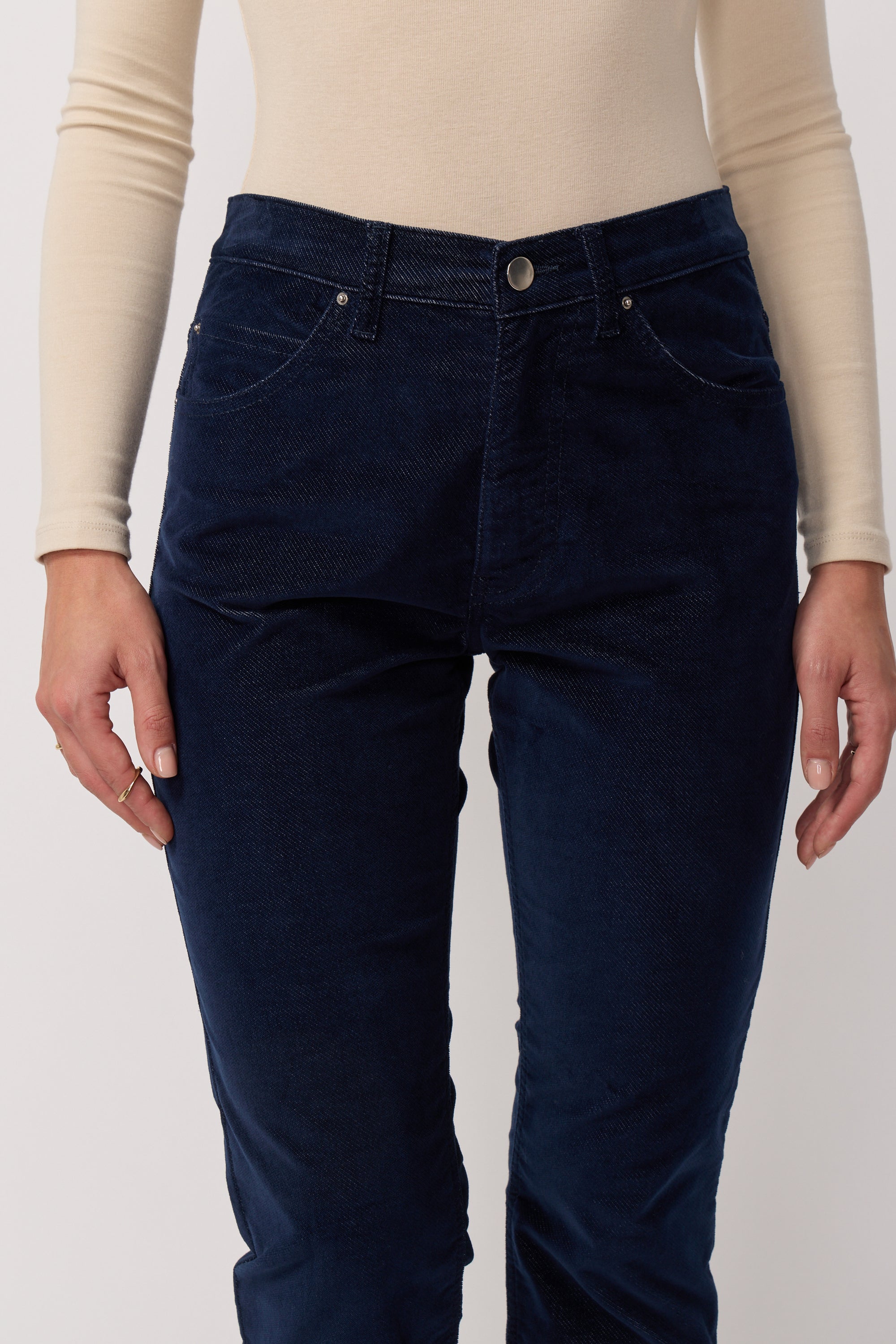 Blair Velvet Trousers - Indigo