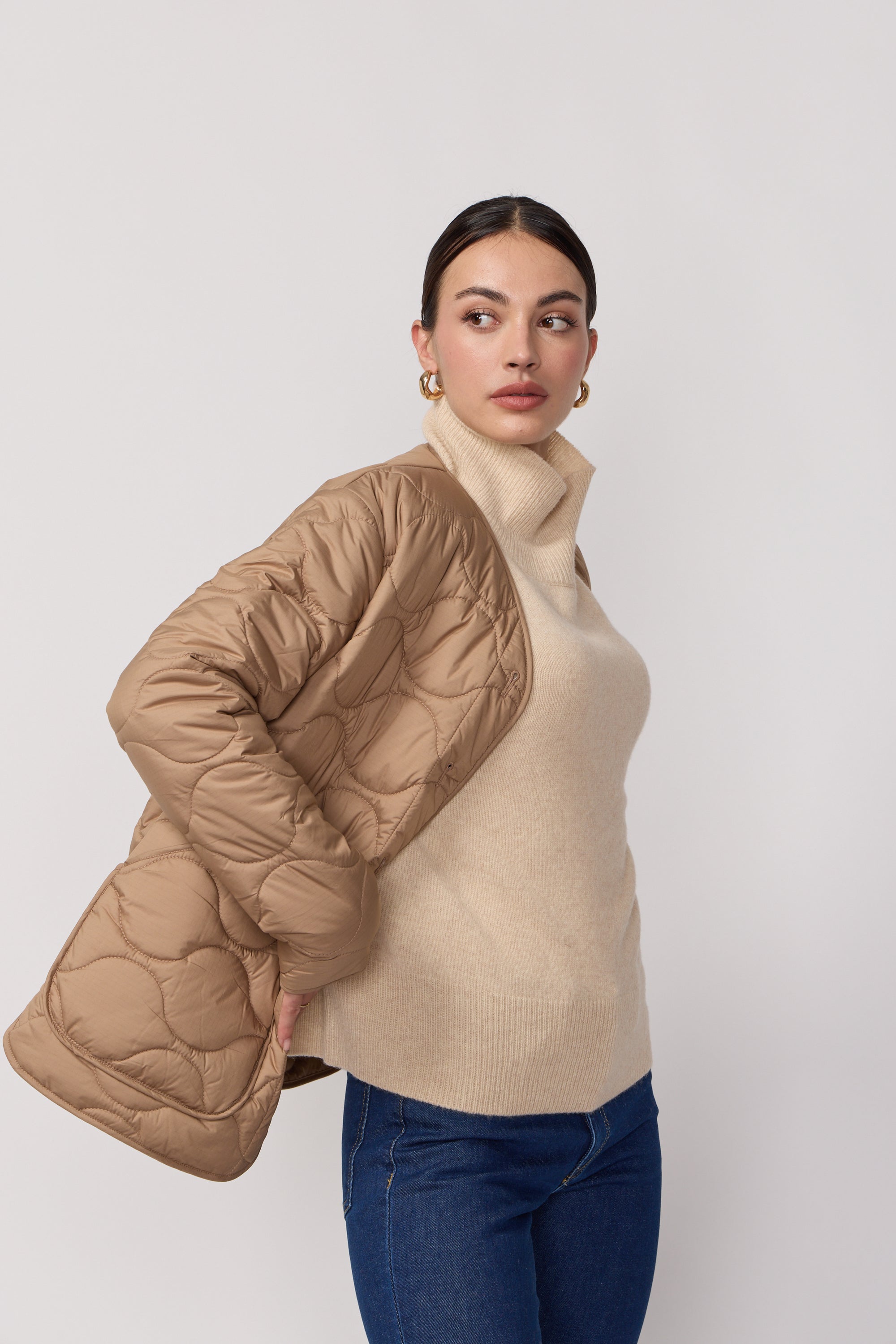 Veste Matelassé Camo - Camel