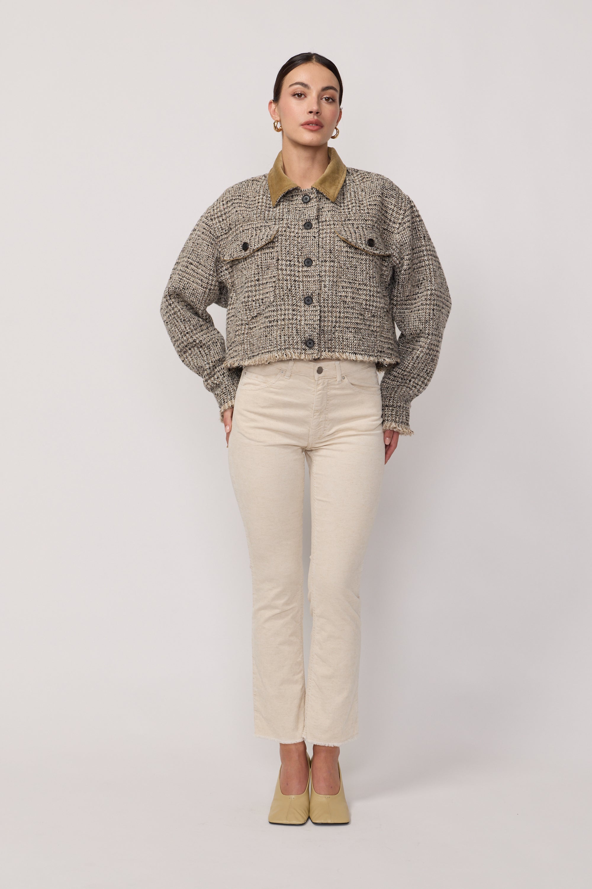 Cara Velvet Pants - Natural