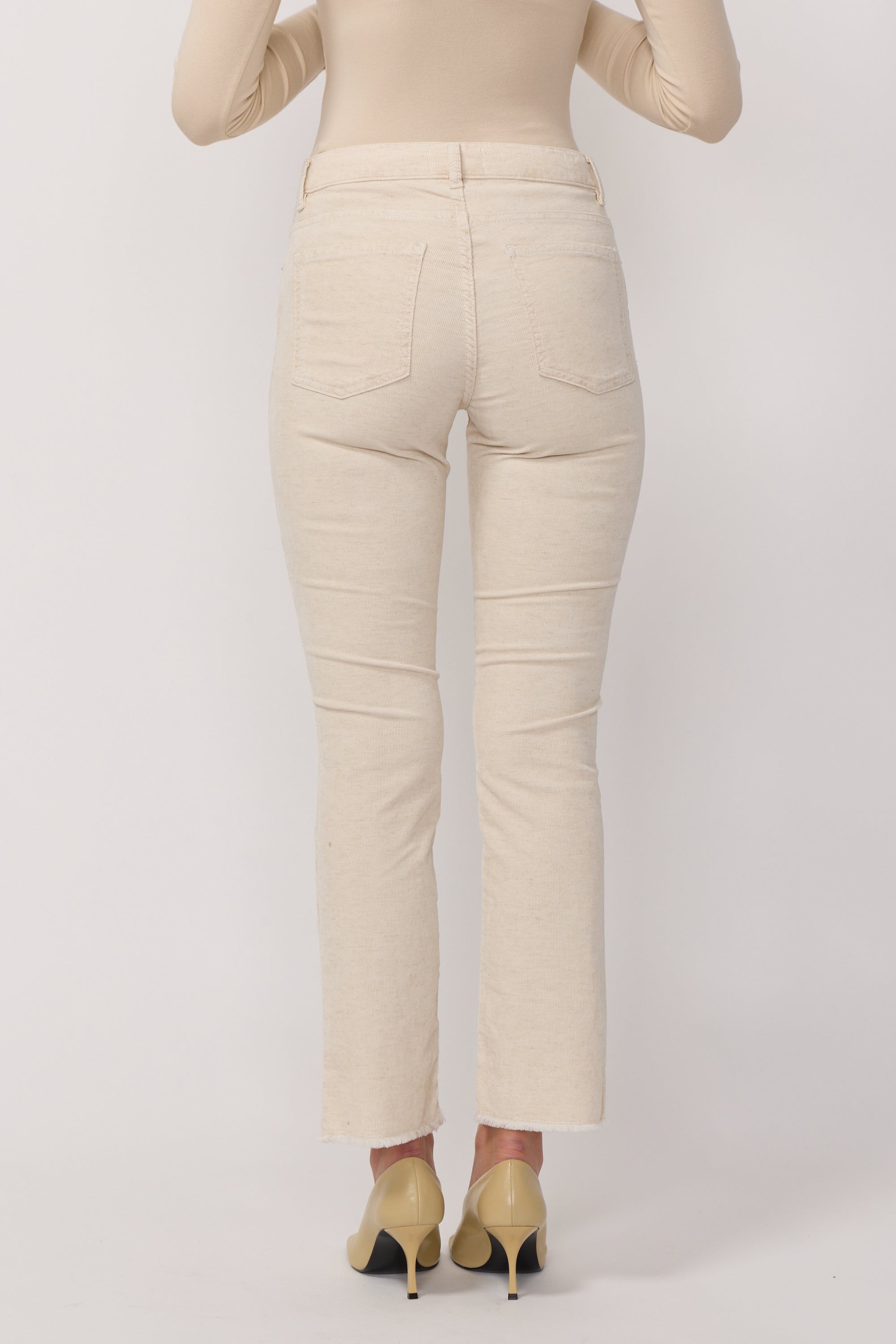 Cara Velvet Pants - Natural