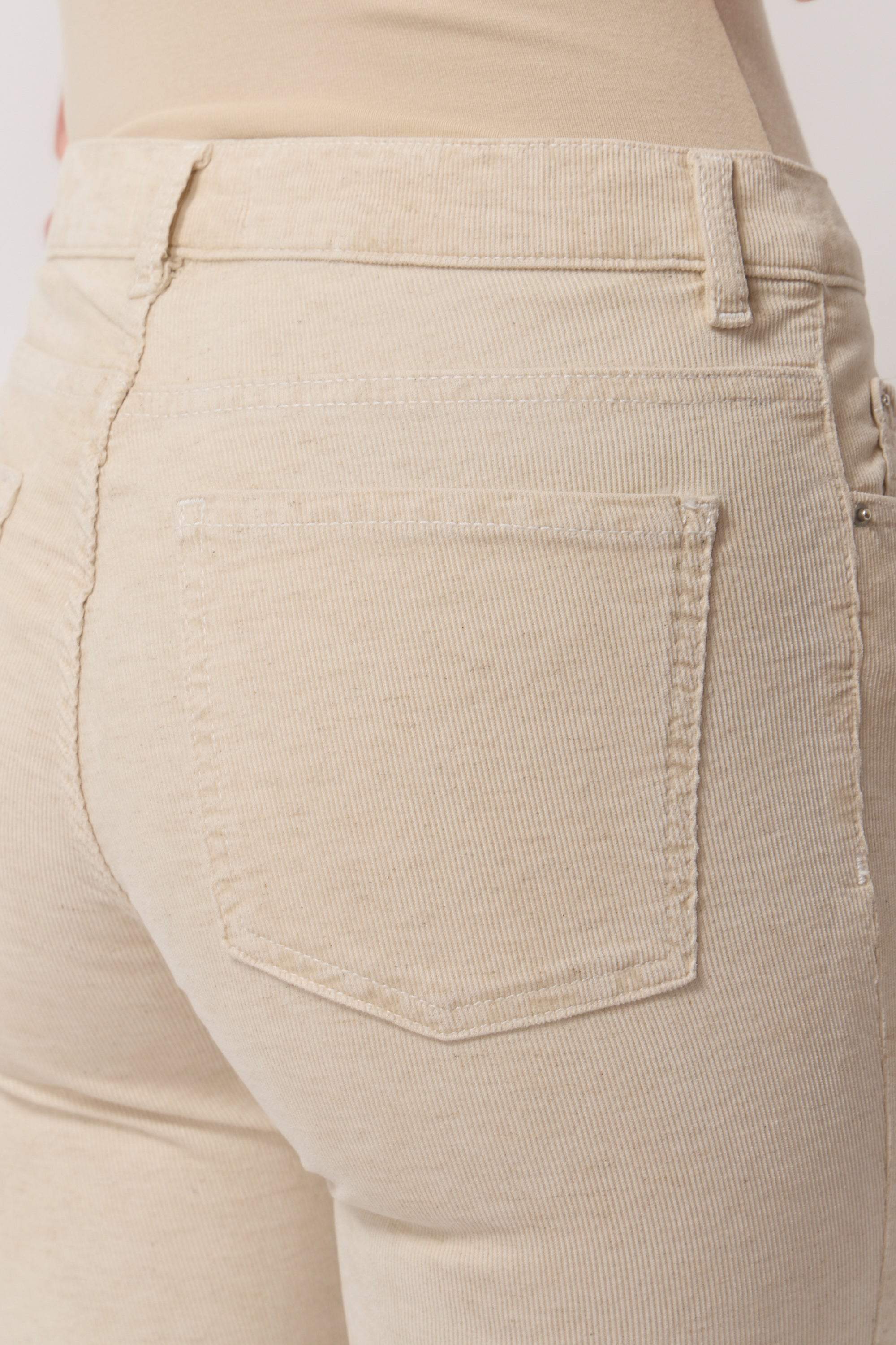 Cara Velvet Pants - Natural