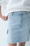 Game Denim Skirt - Used Bleached