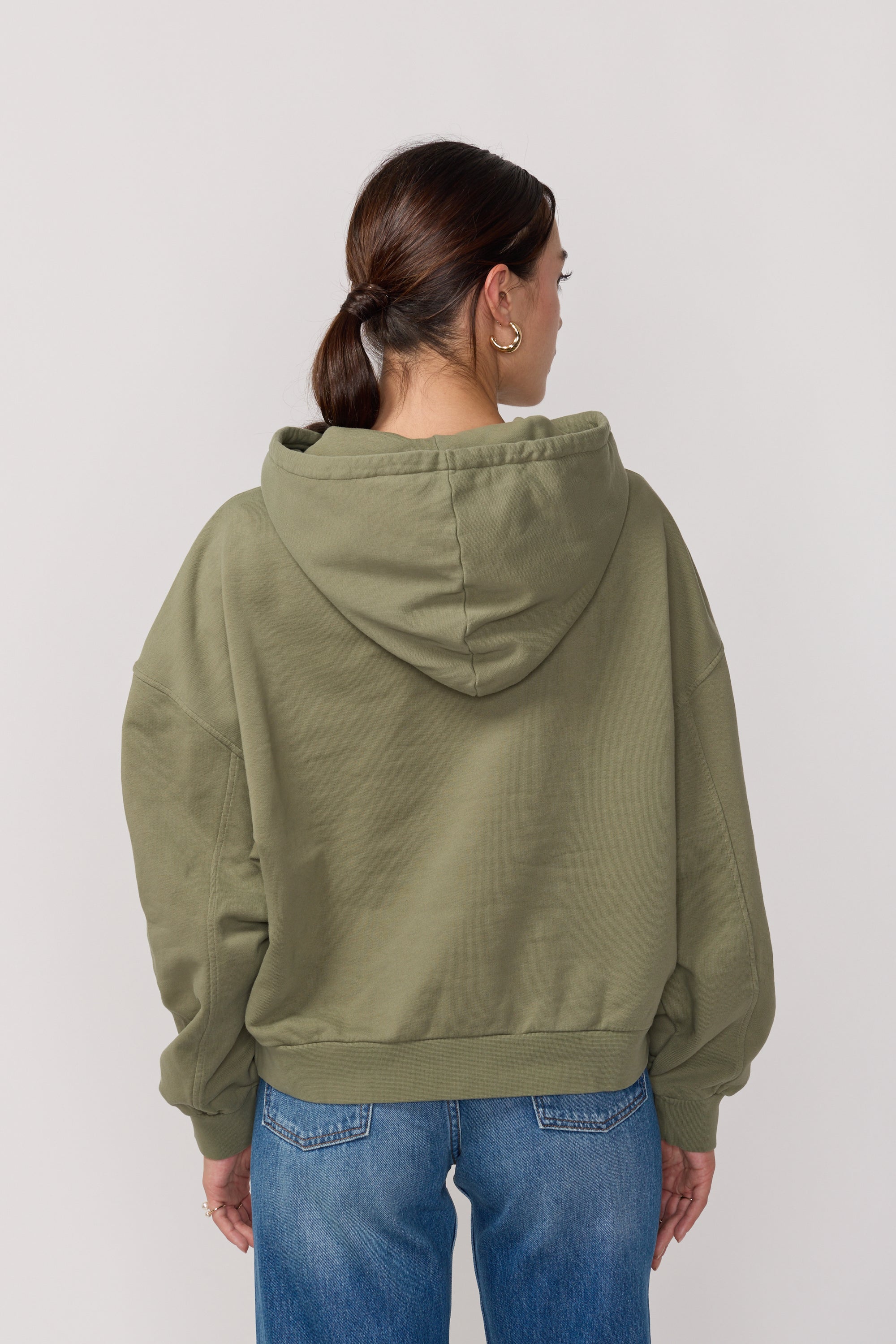 Pull à Capuche Style Boxy - Light Kaki