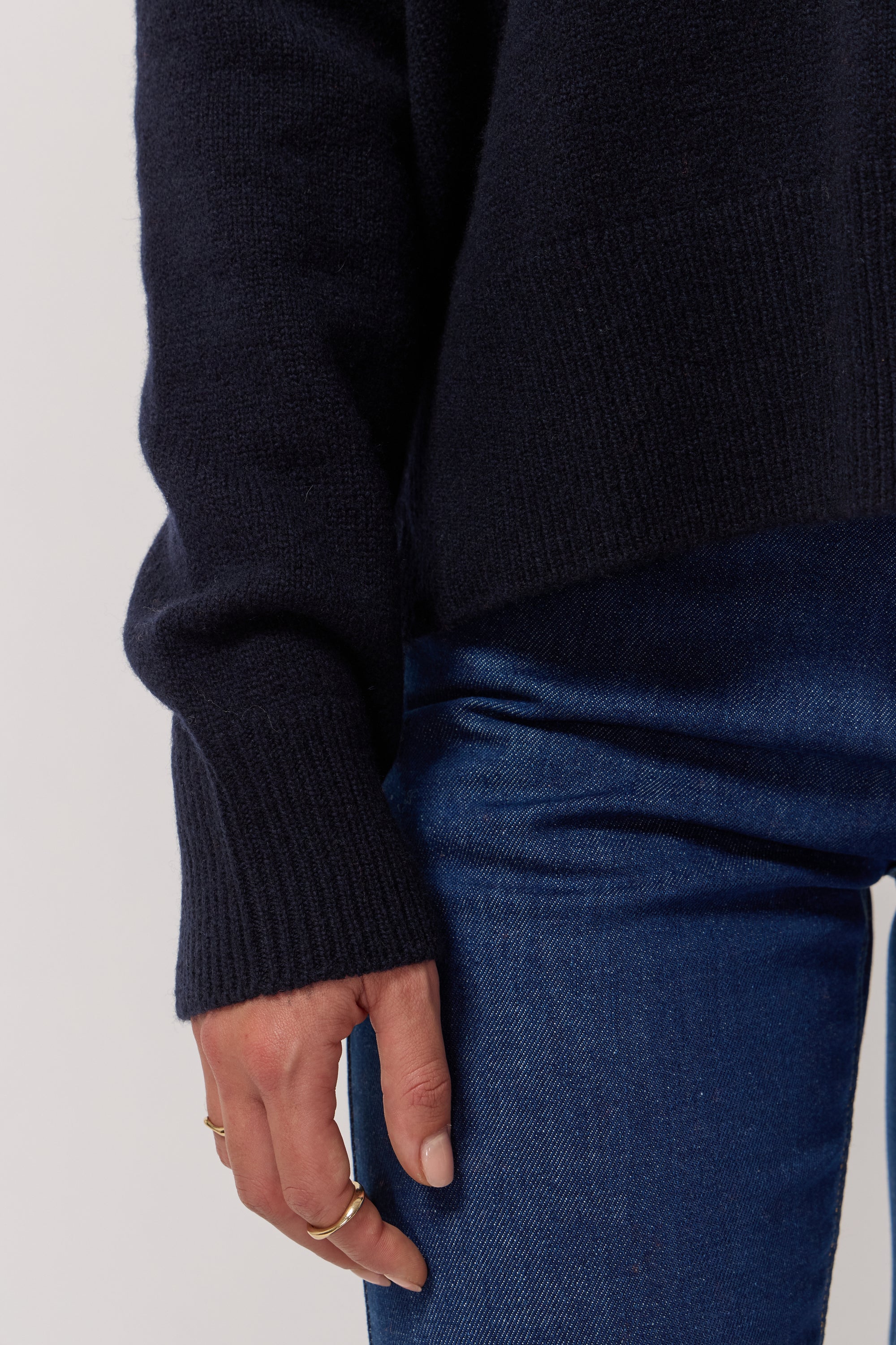 Pull Classique Col Rond - Encre et Orange