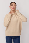 Straight Cut Turtleneck Sweater - Beige
