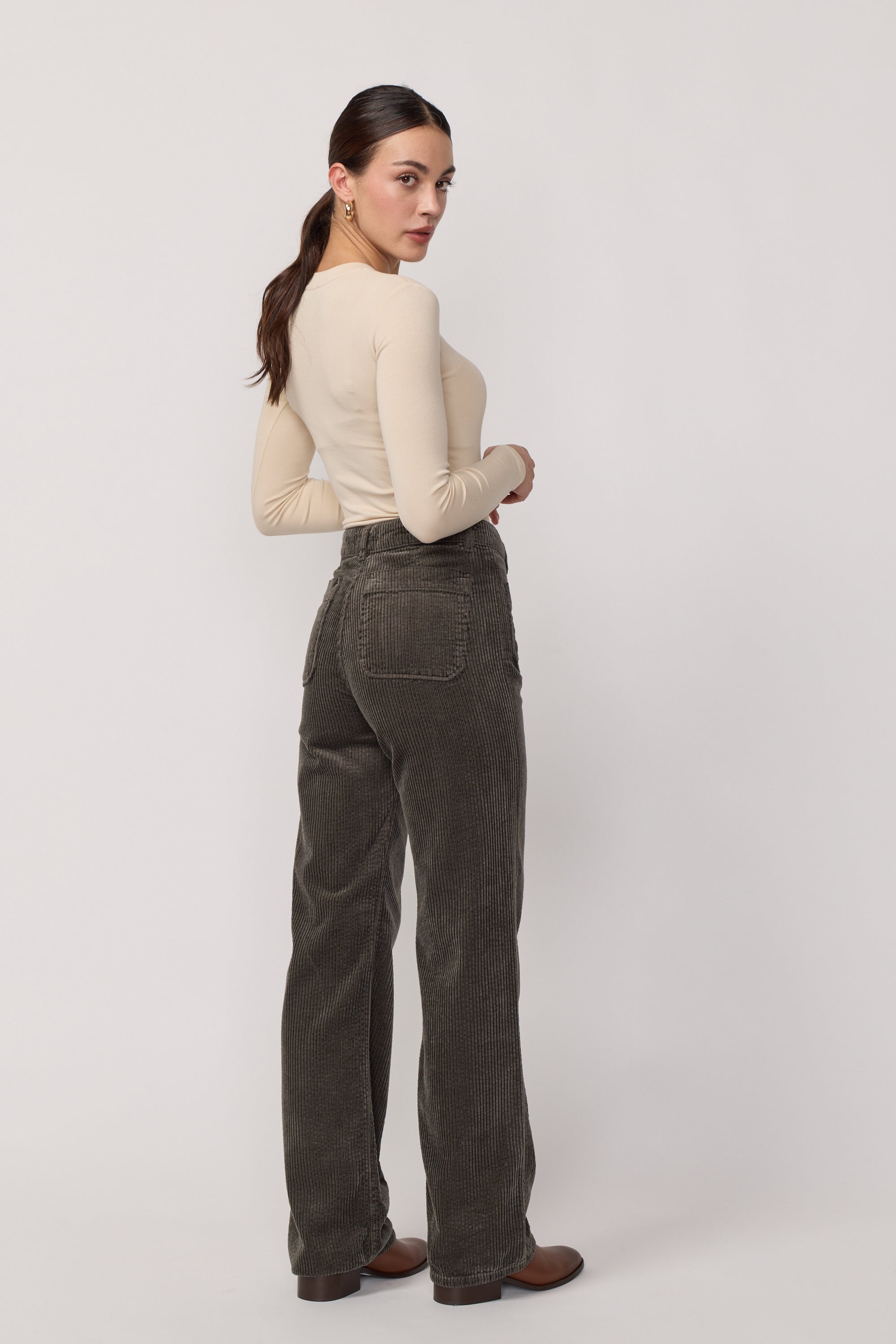 Pantalon Melvil en Velours - Mousse