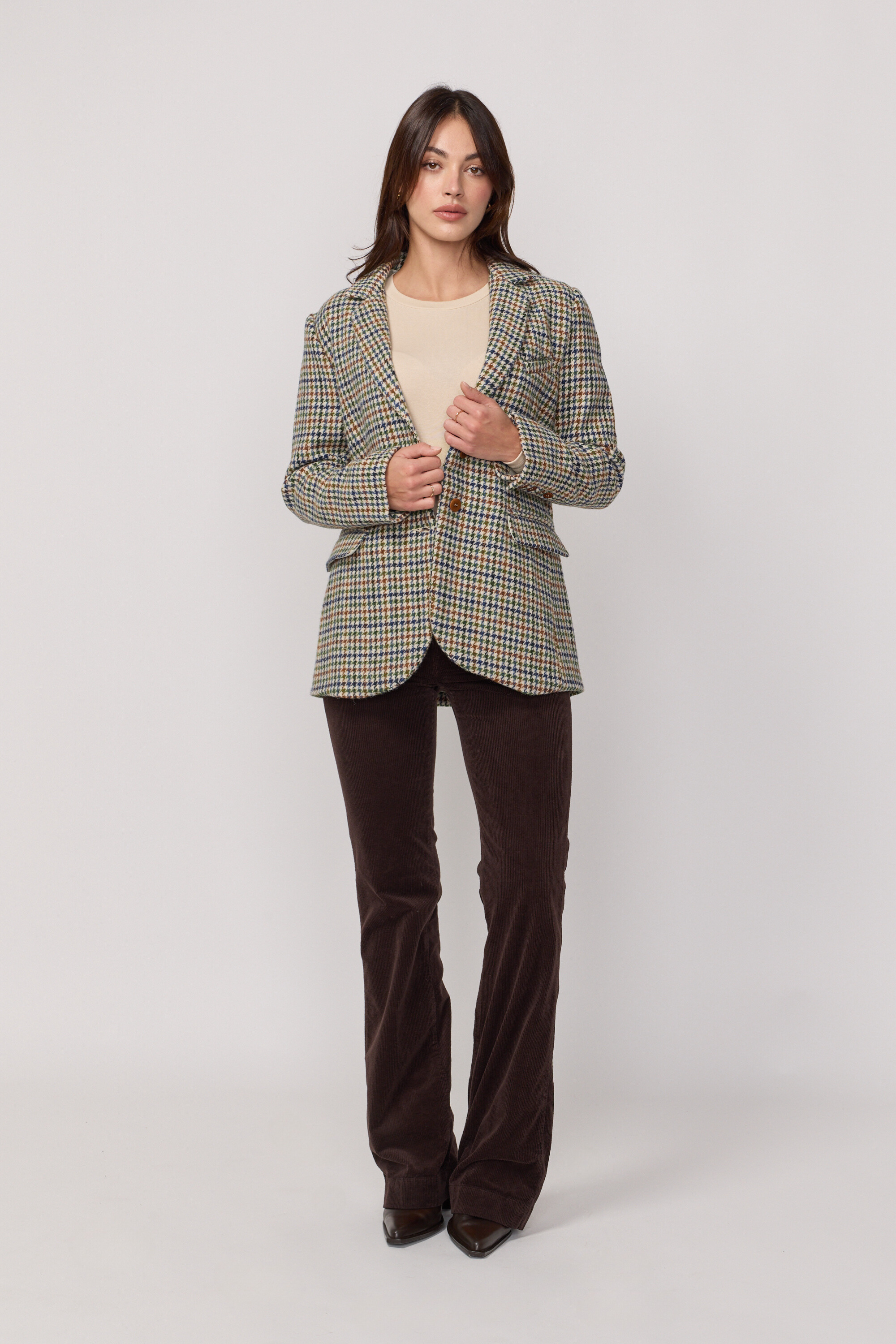 Ralph Houndstooth Wool Jacket - Green