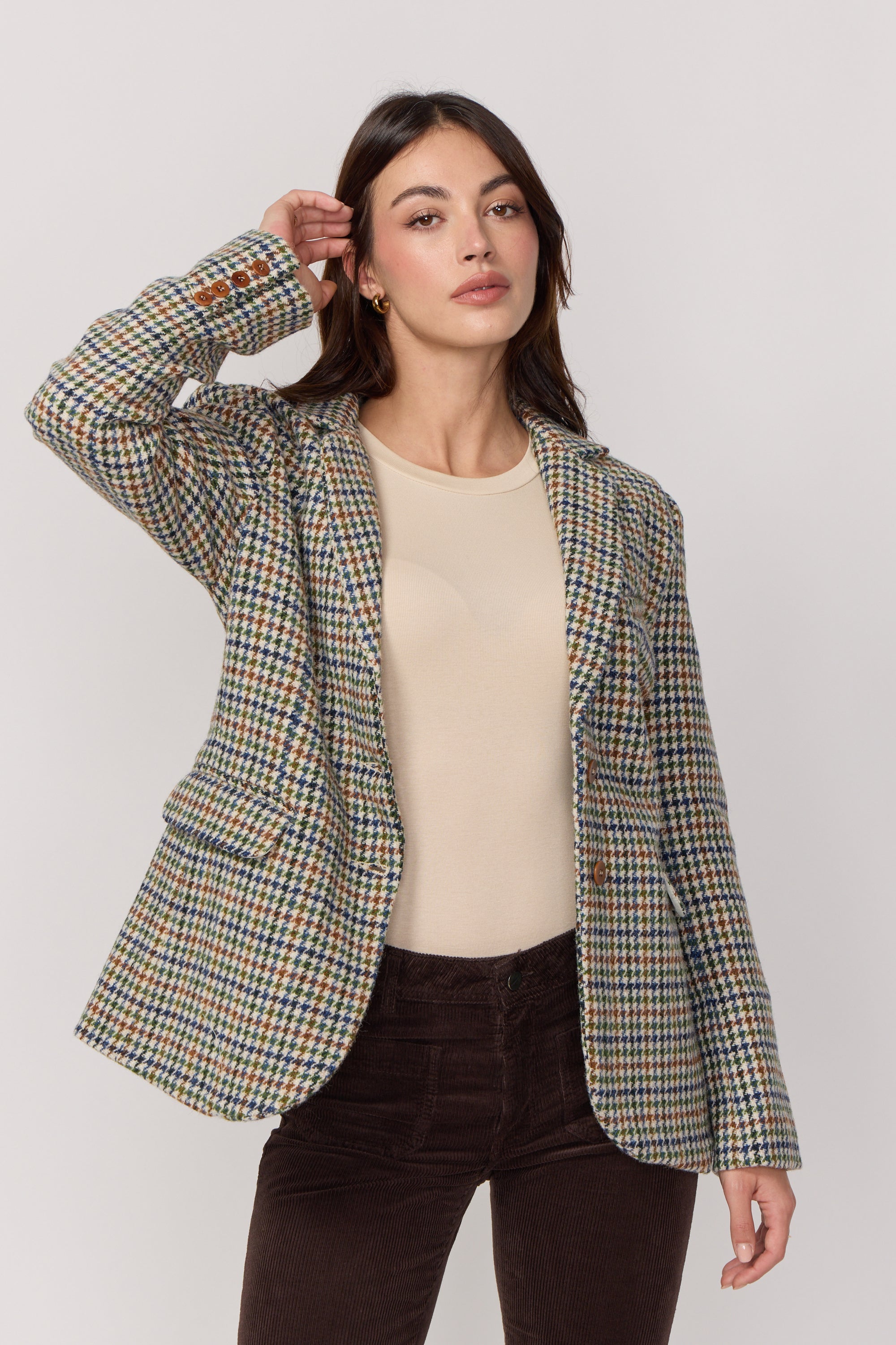 Ralph Houndstooth Wool Jacket - Green
