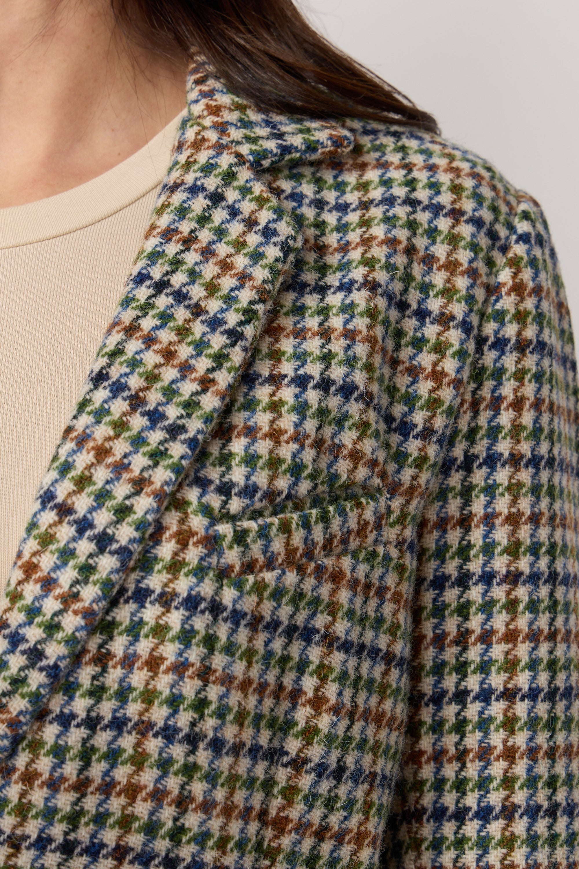 Ralph Houndstooth Wool Jacket - Green