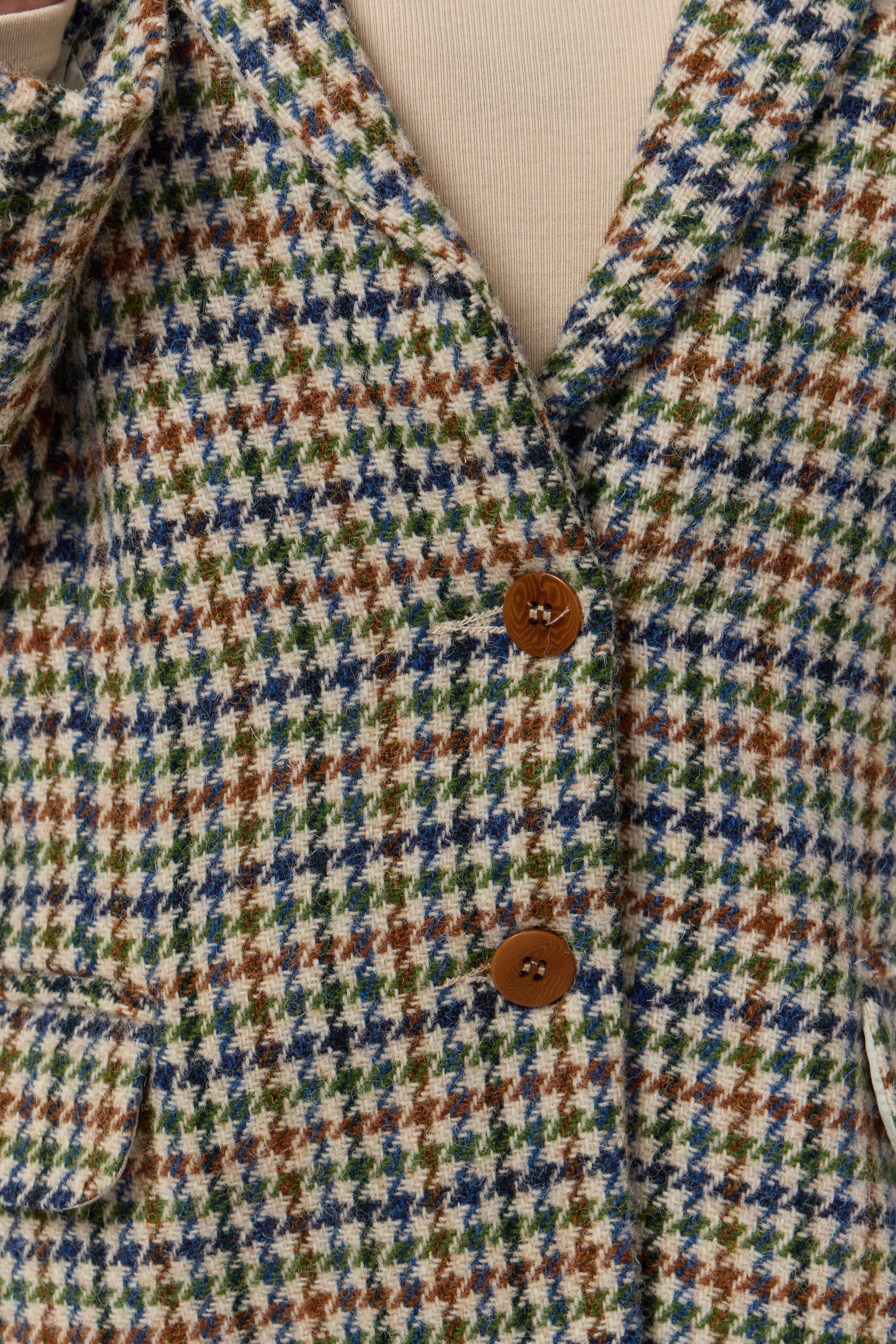 Ralph Houndstooth Wool Jacket - Green
