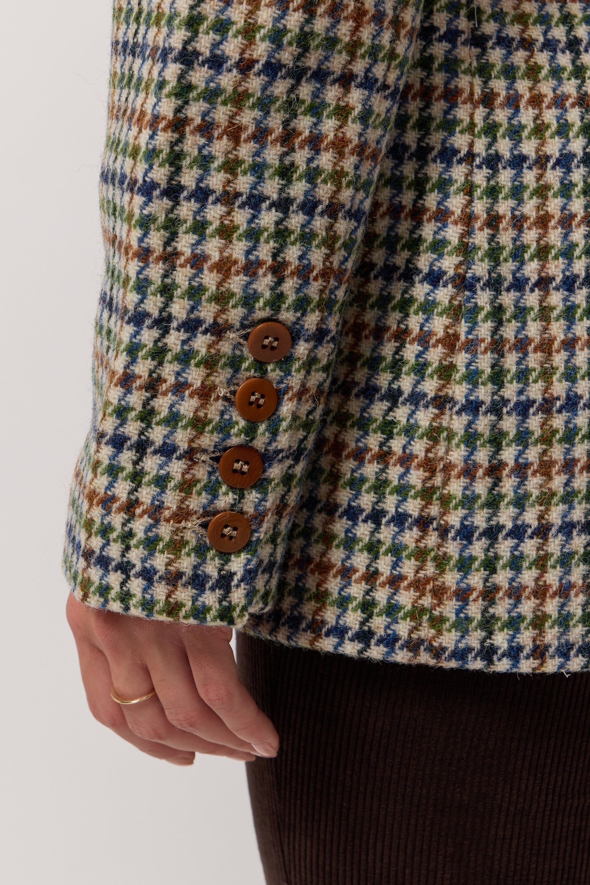 Ralph Houndstooth Wool Jacket - Green