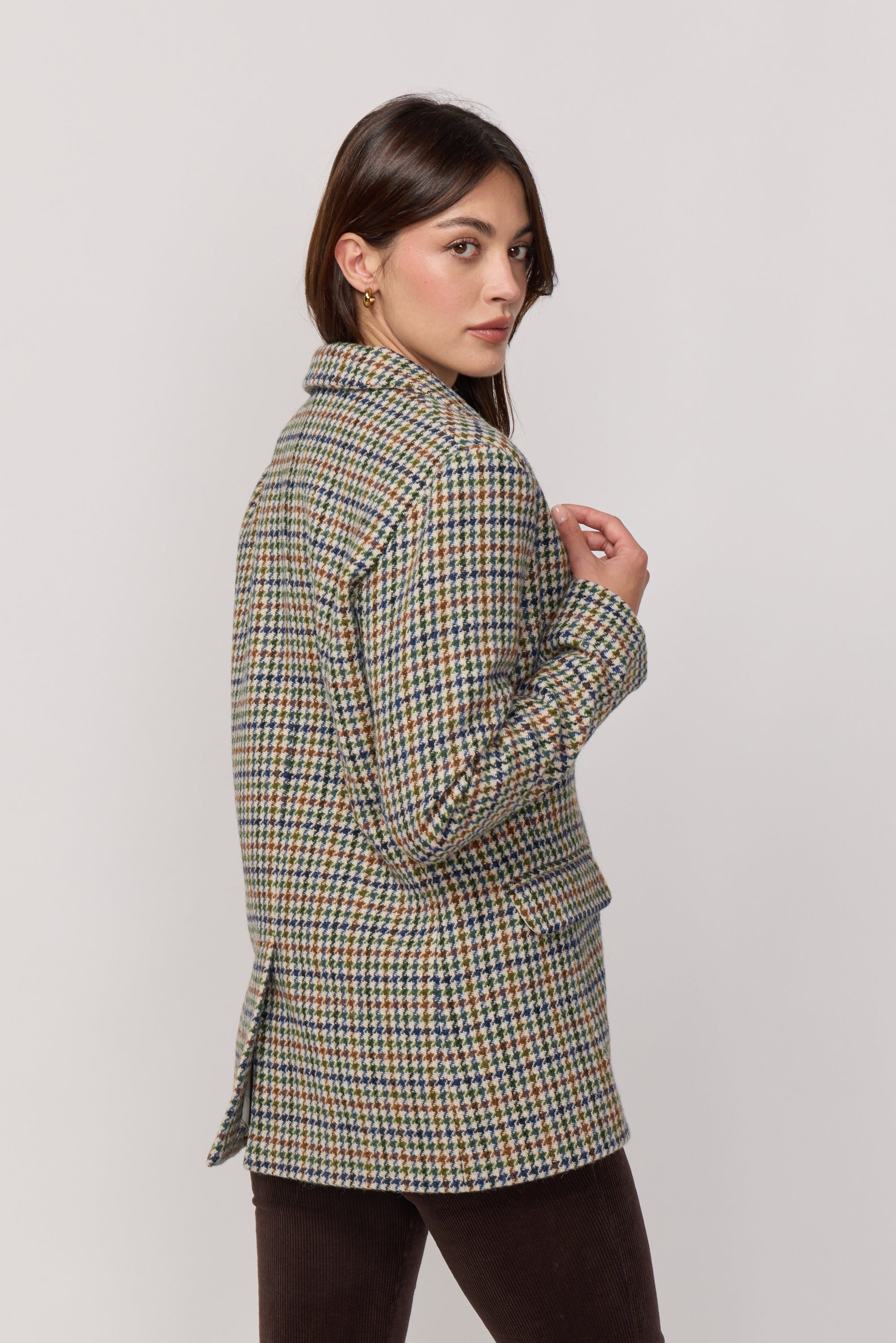 Ralph Houndstooth Wool Jacket - Green