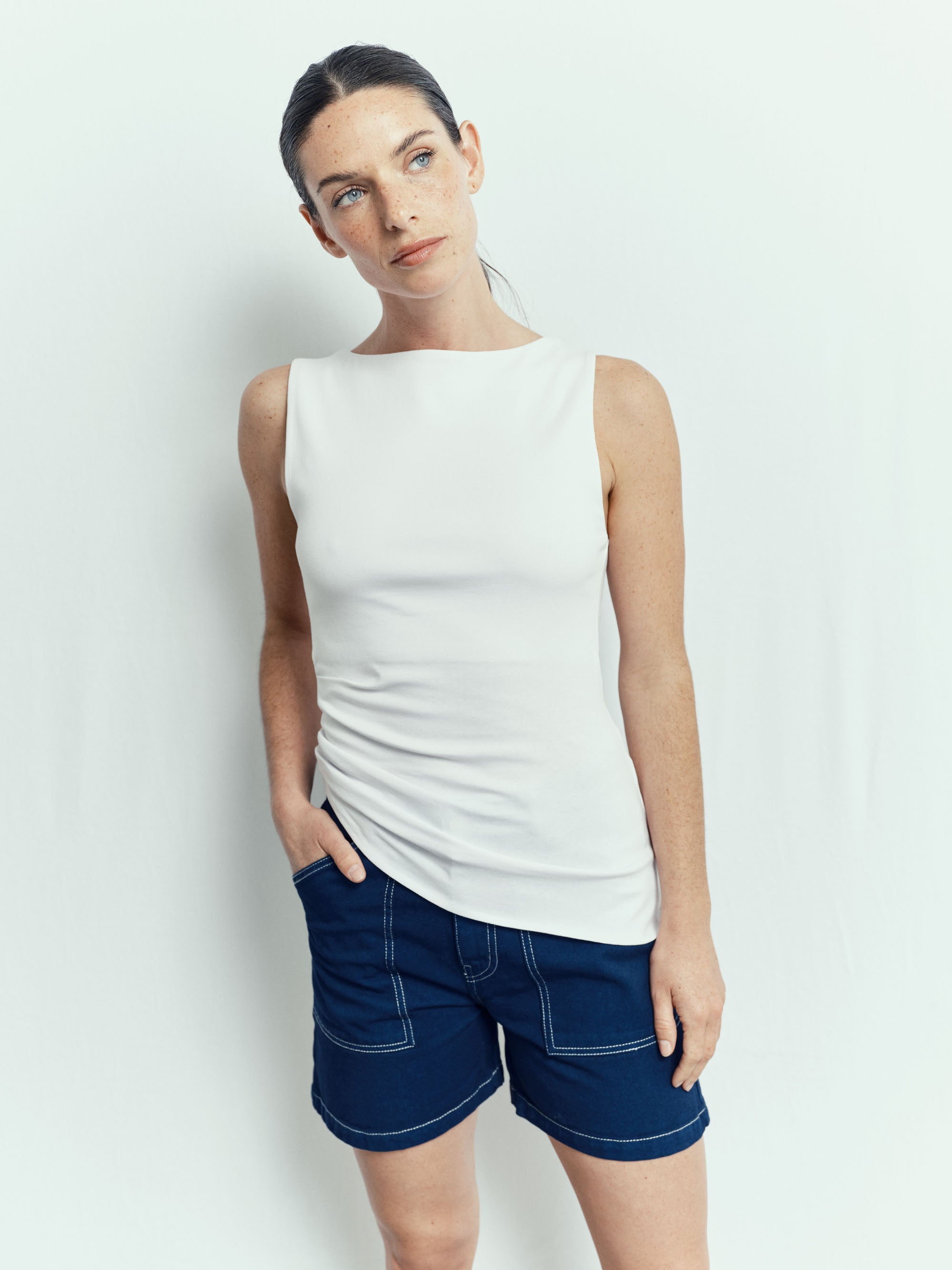 Short Mary - Indigo White Threads
