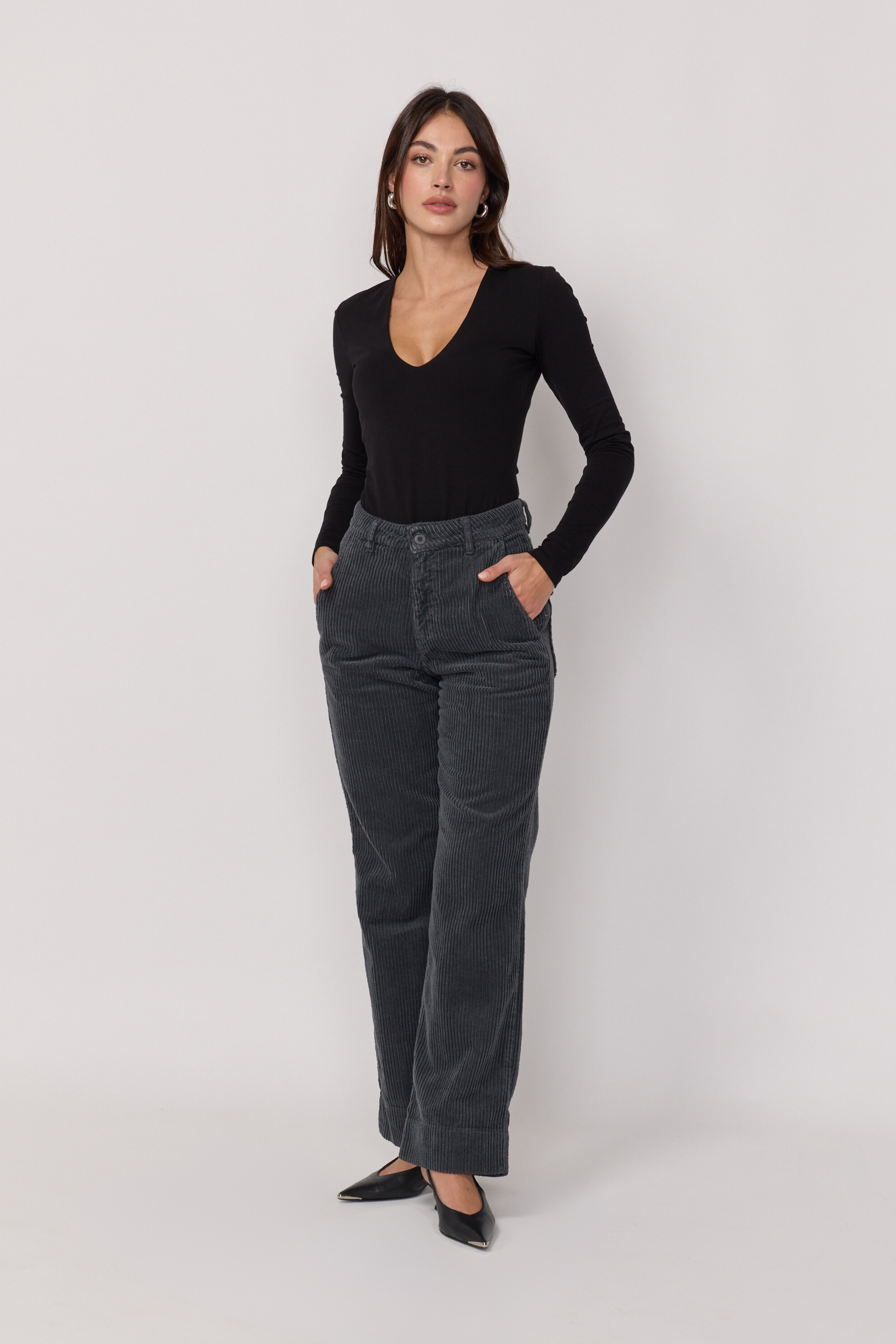 Pantalon Paltrow Velours - Anthracite