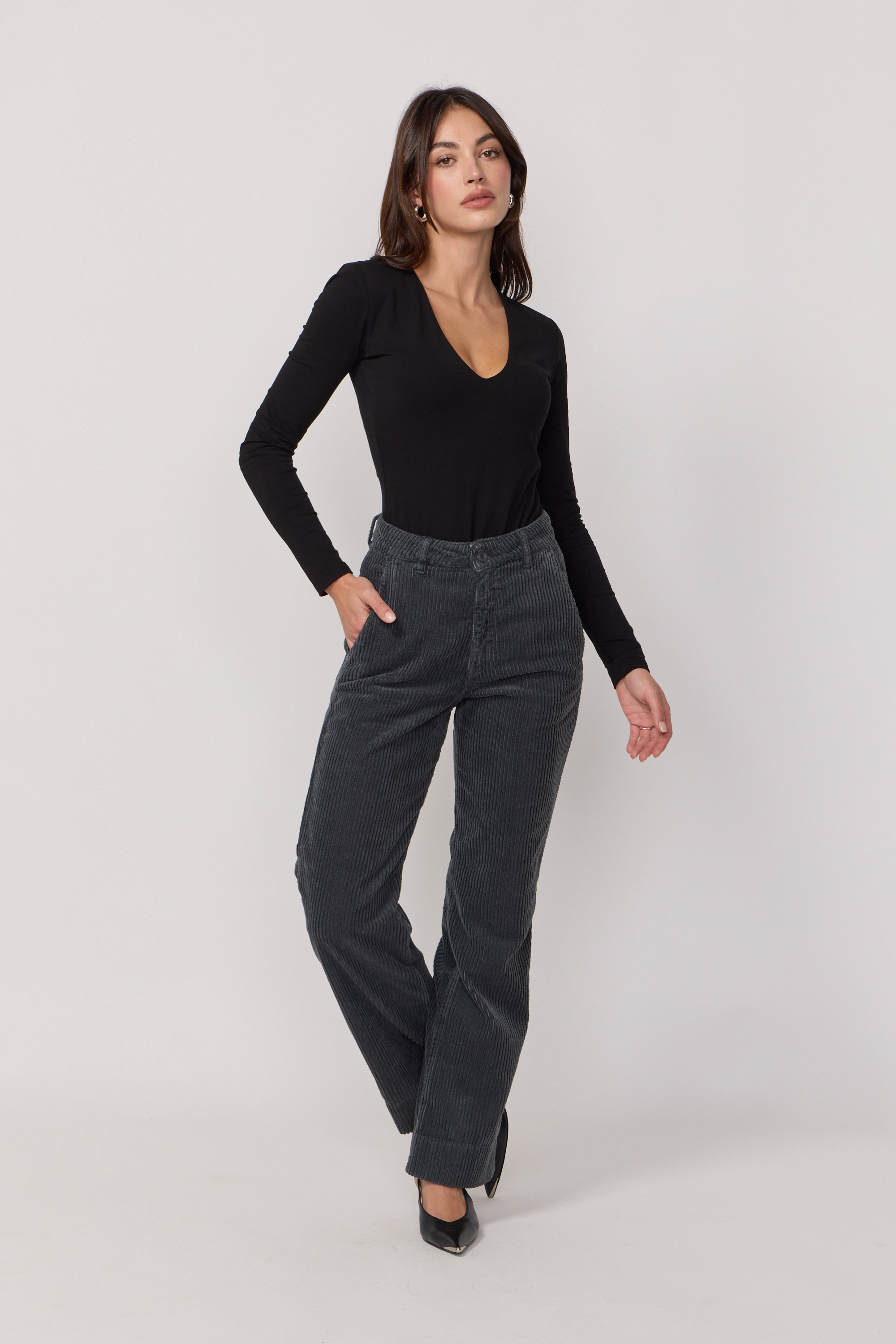 Pantalon Paltrow Velours - Anthracite