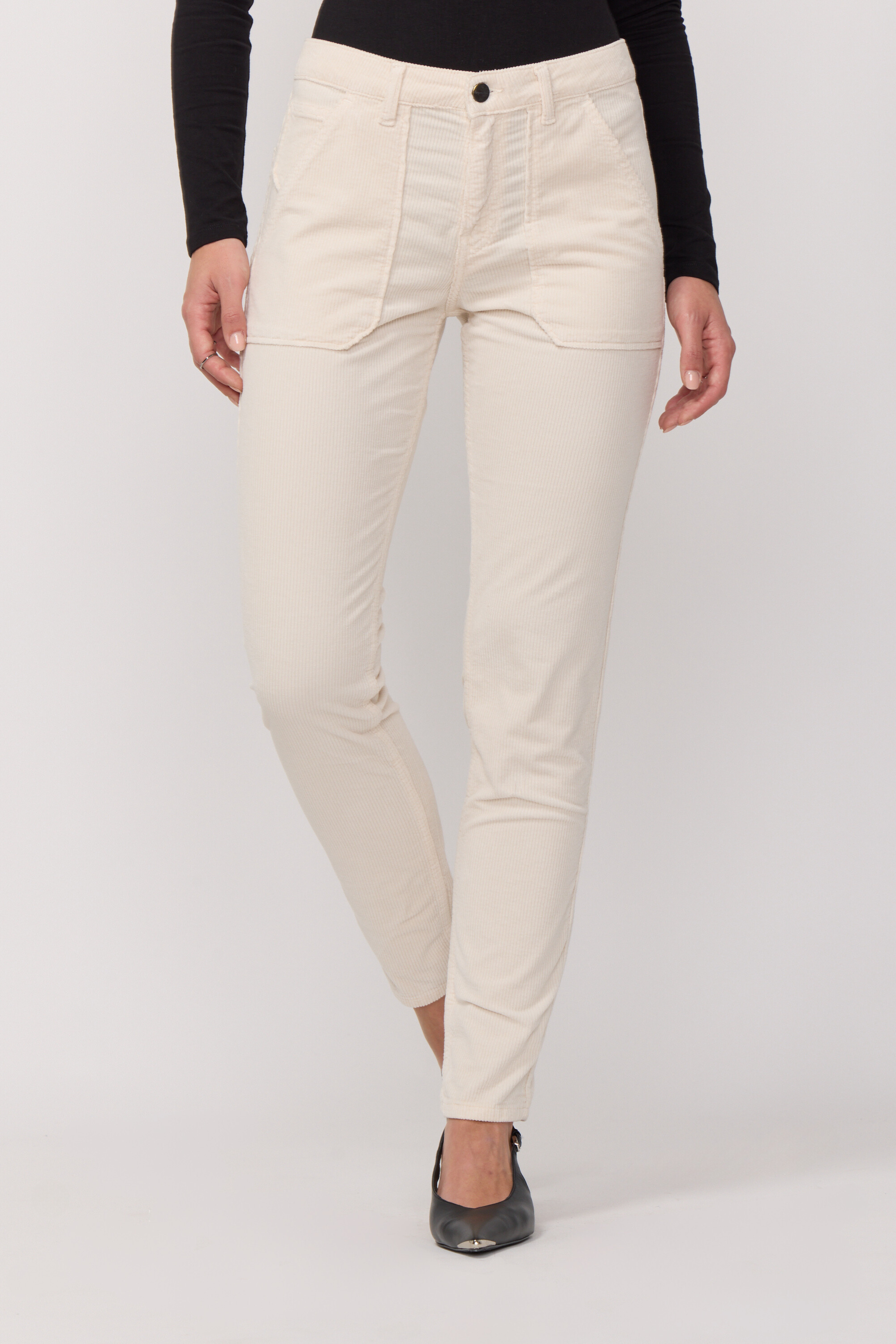 Pantalon Pierce en Velours - Cream