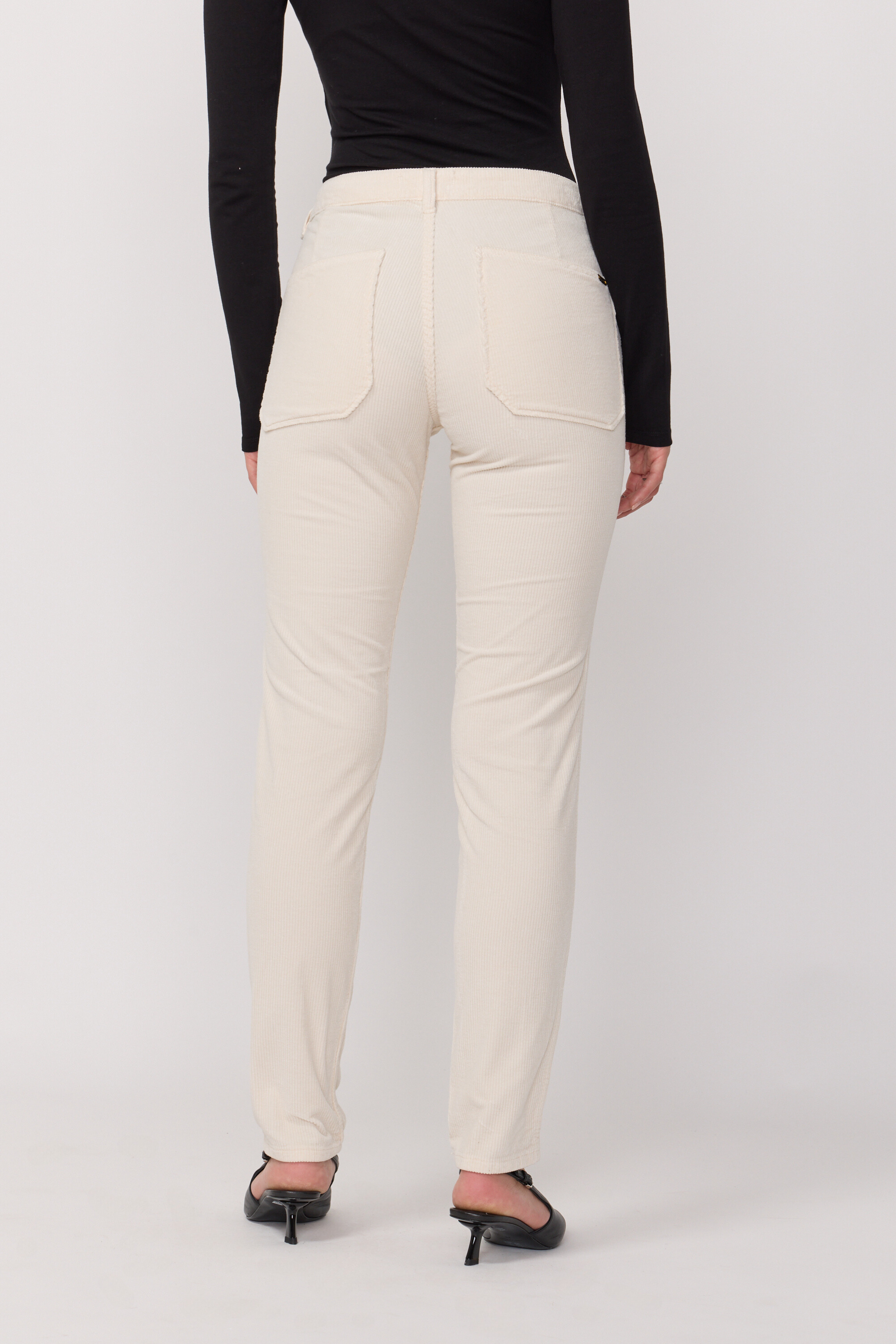 Pantalon Pierce en Velours - Cream