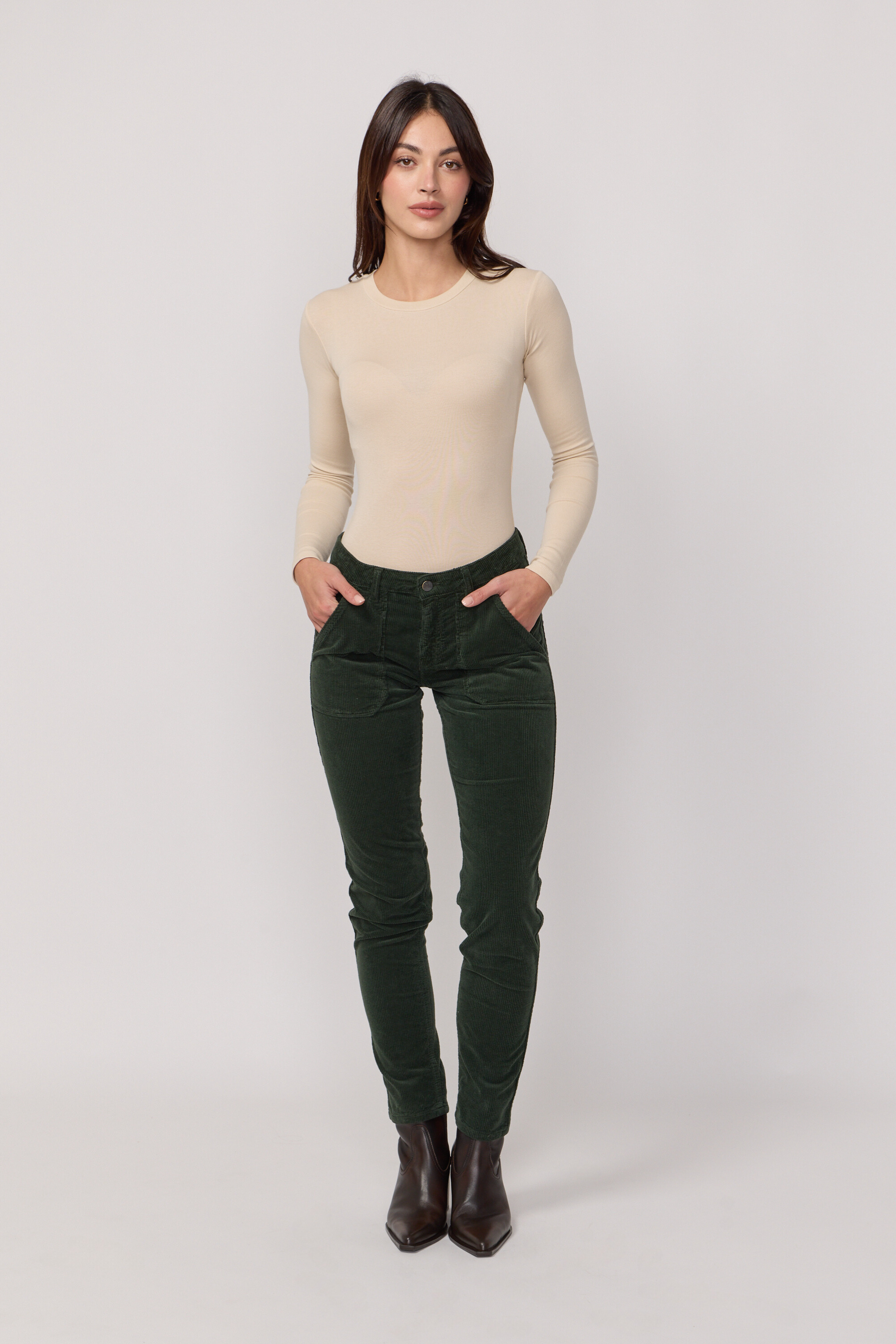 Pantalon Pierce en Velours - English Green