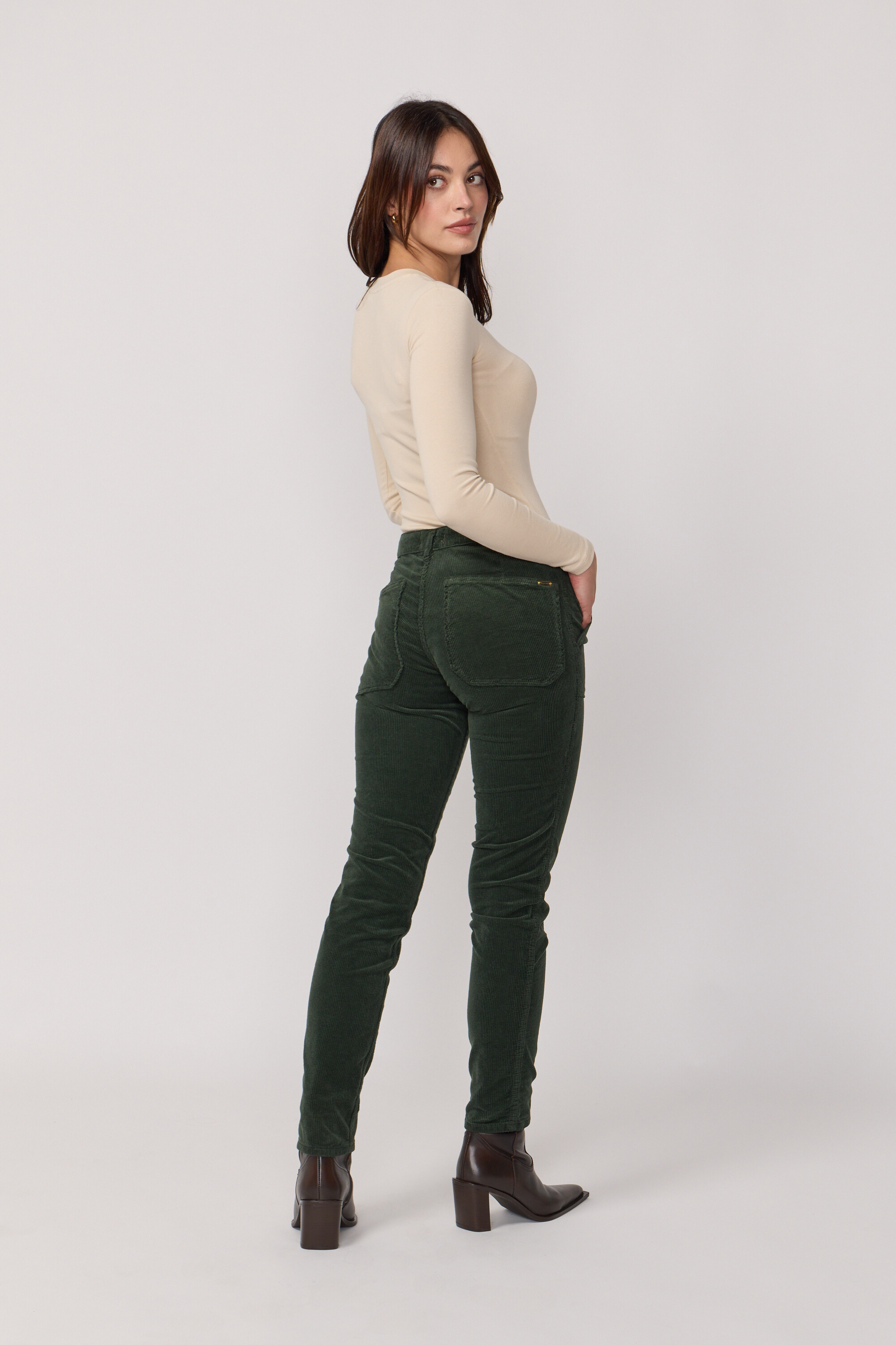 Pantalon Pierce en Velours - English Green