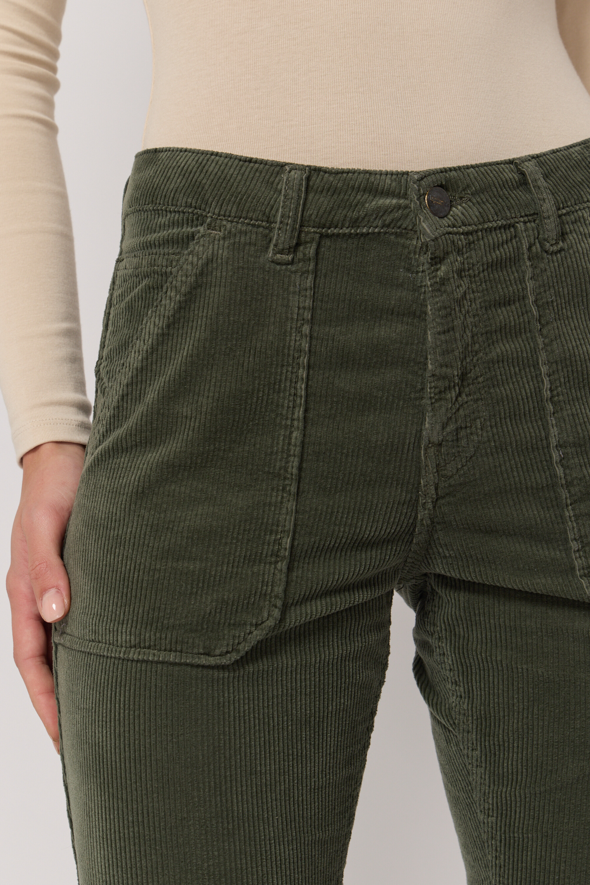 Pantalon Pierce en Velours - Military Kaki