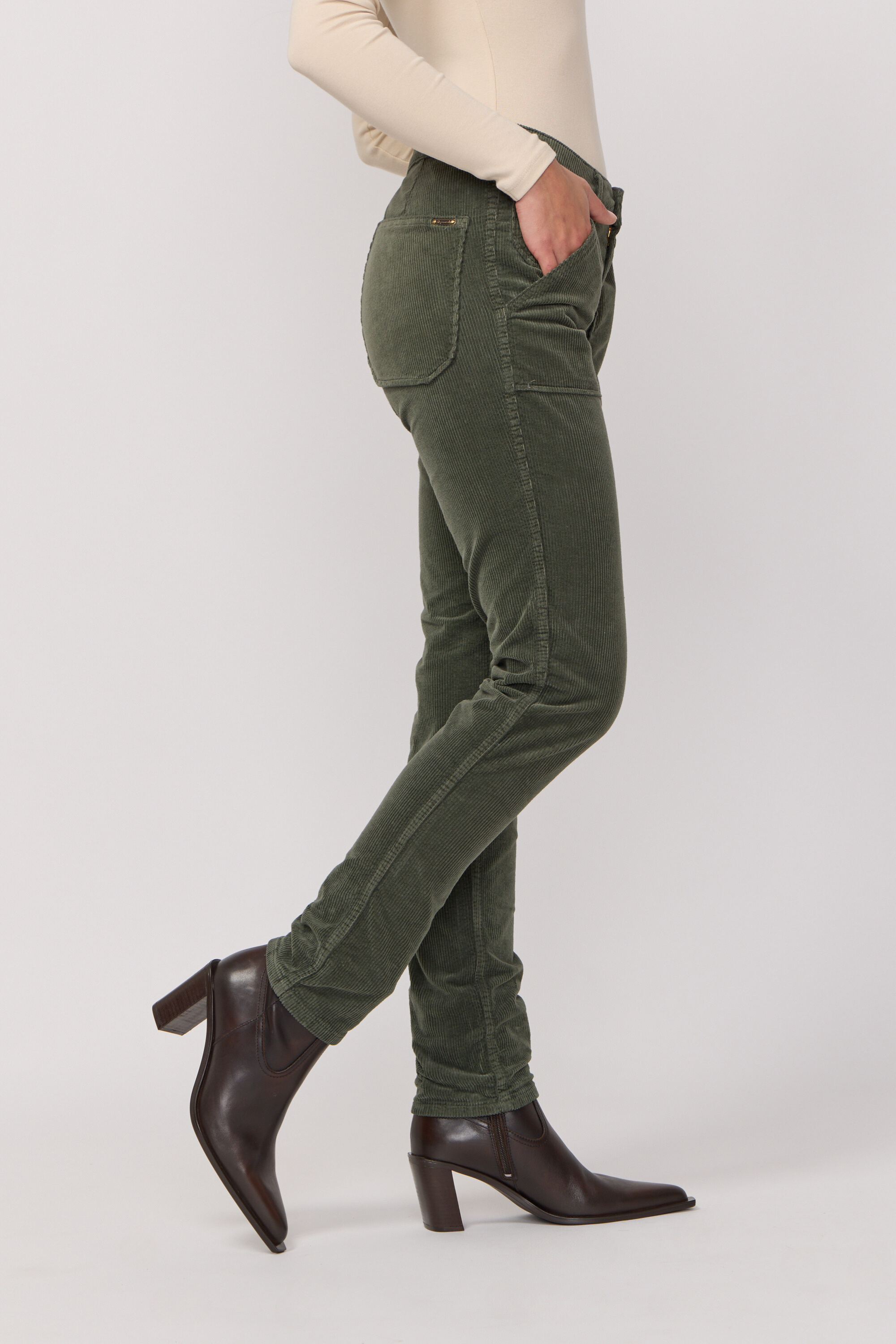 Pantalon Pierce en Velours - Military Kaki