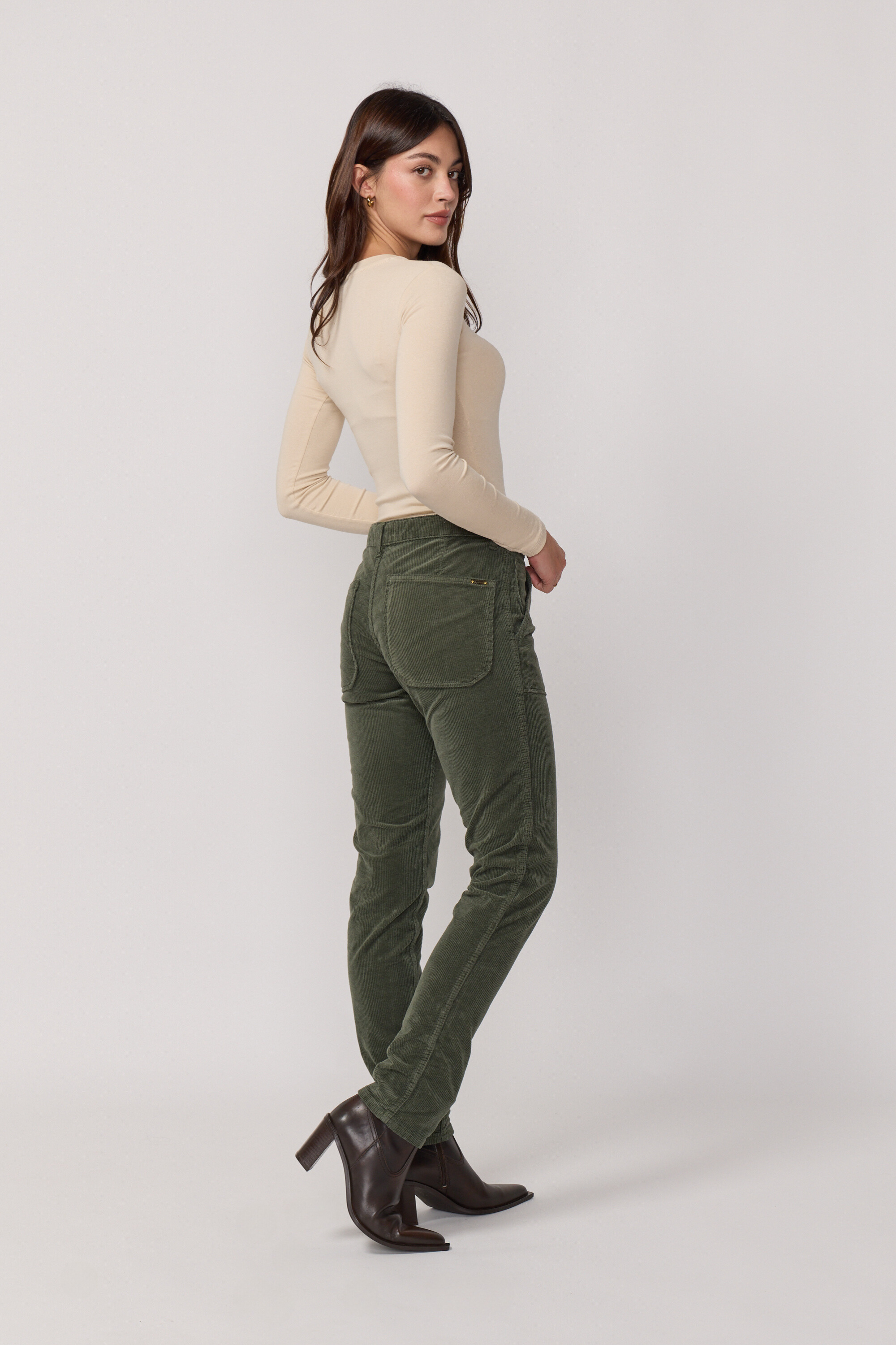 Pantalon Pierce en Velours - Military Kaki