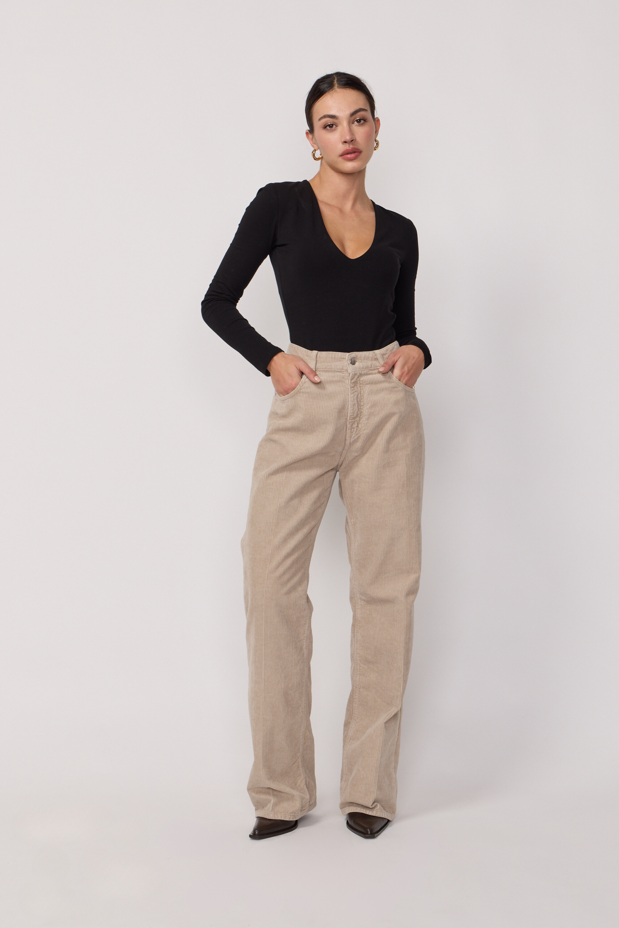 Pantalon Richie en Velours - Beige