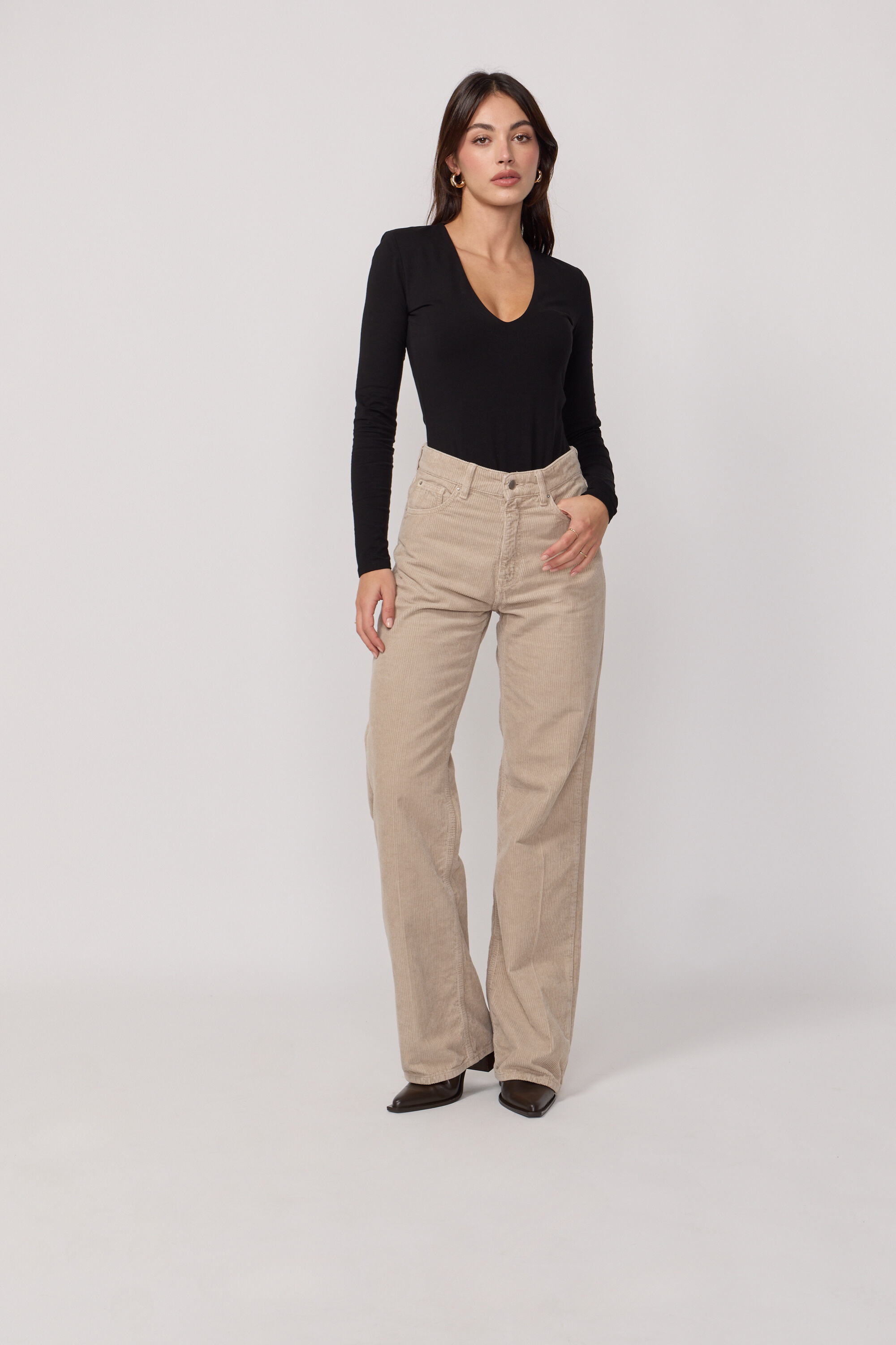 Pantalon Richie en Velours - Beige