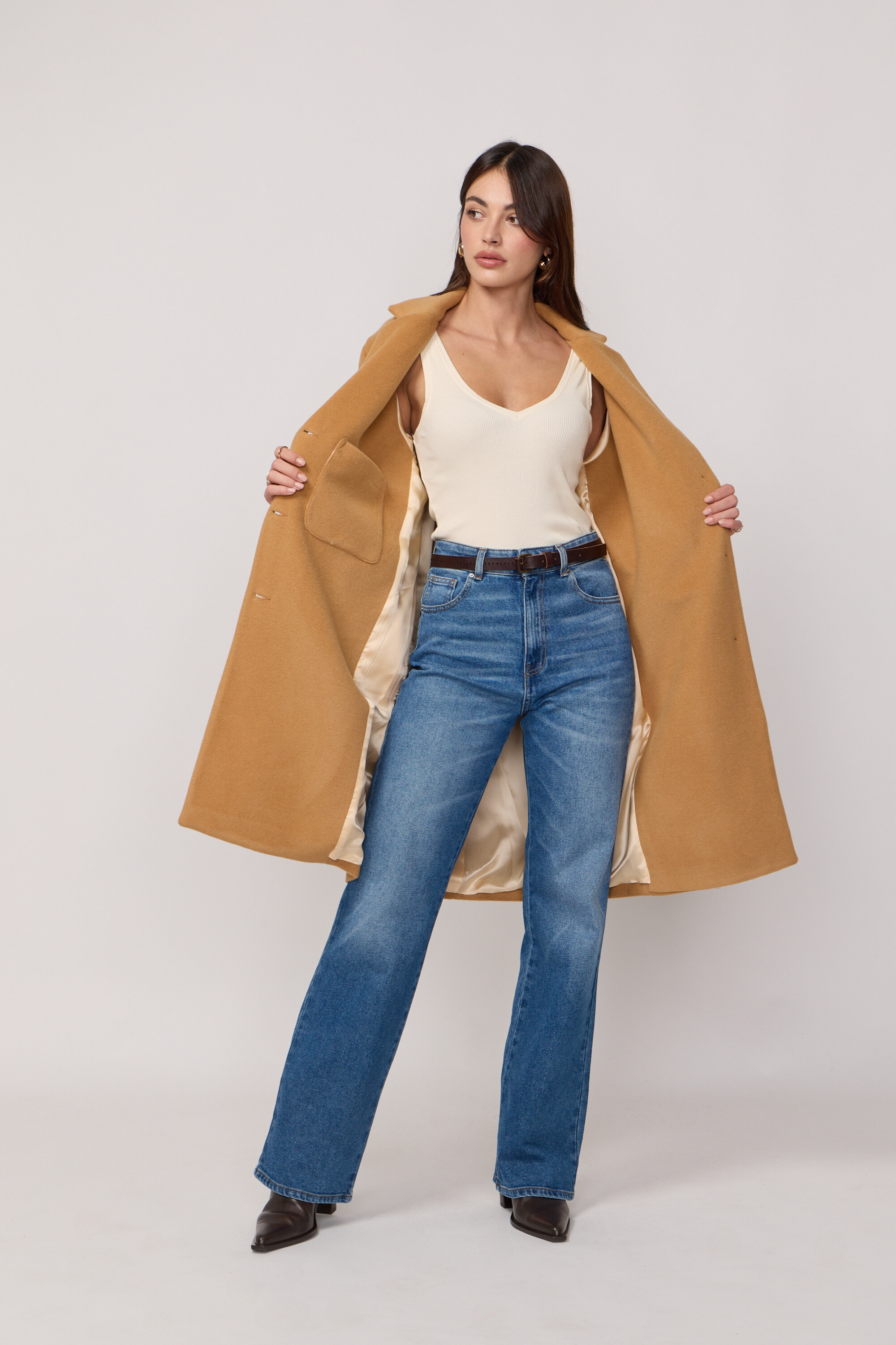 Manteau Signature en Laine et Cachemire - Camel