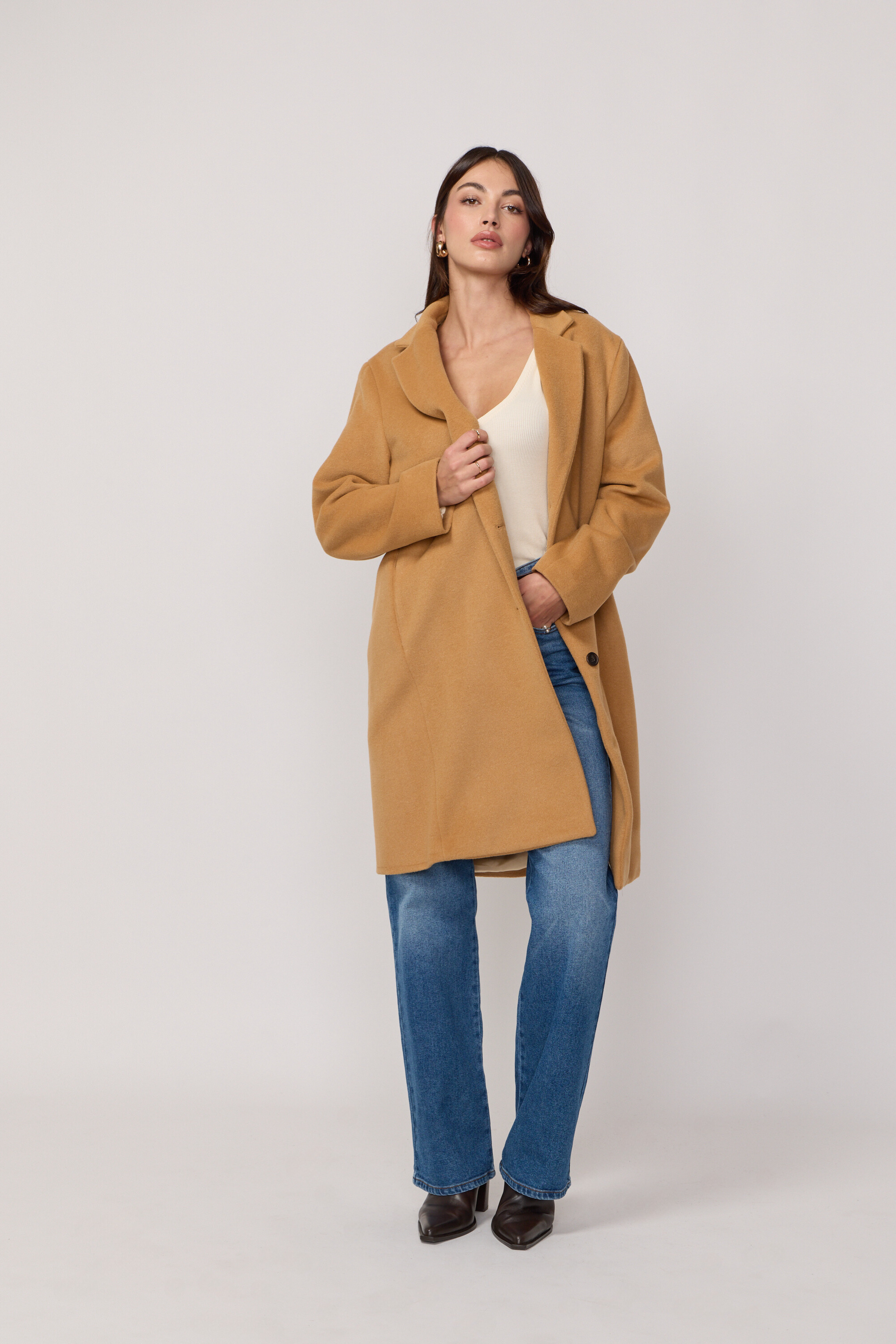 Manteau Signature en Laine et Cachemire - Camel