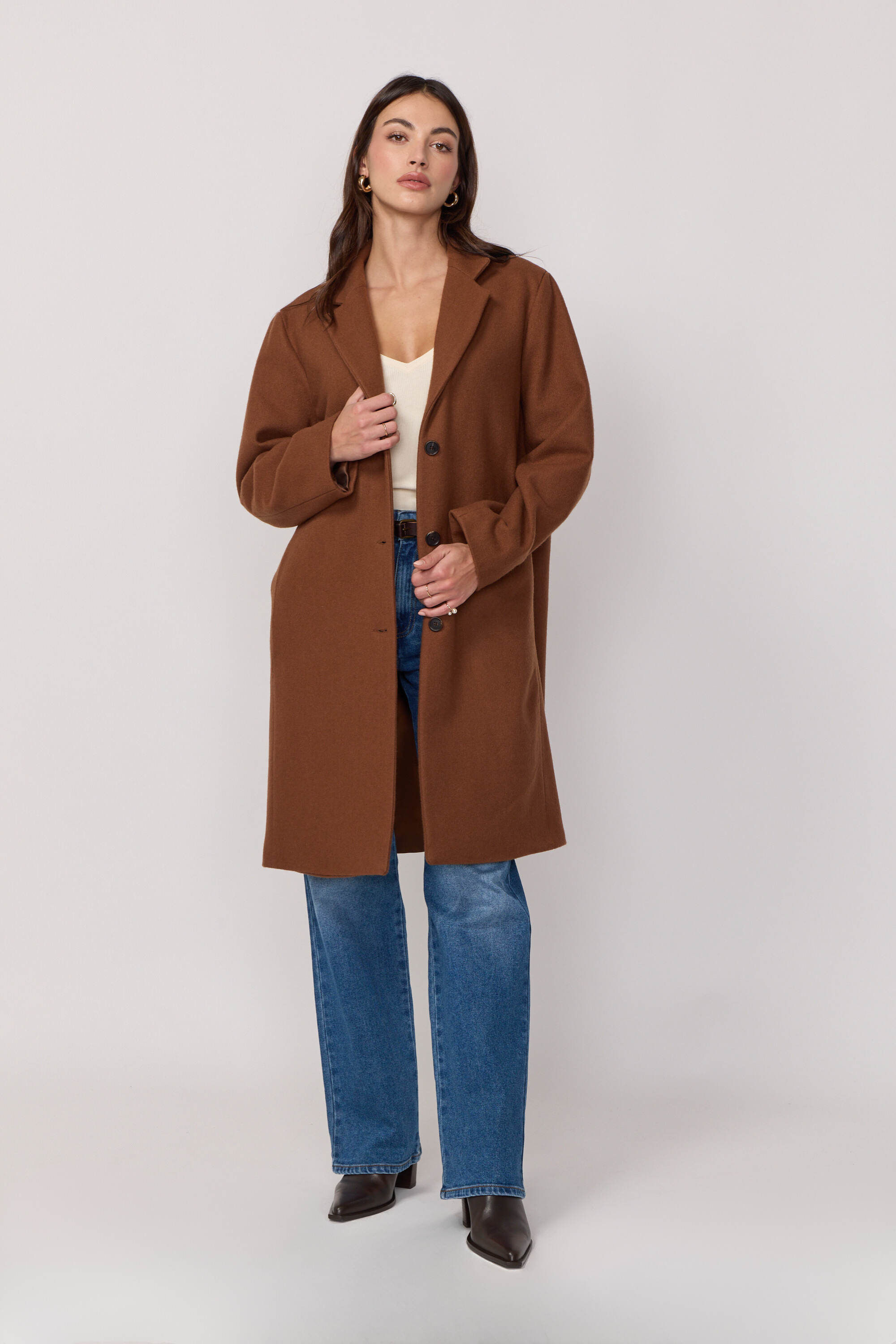 Manteau Signature en Laine et Cachemire - Caramel