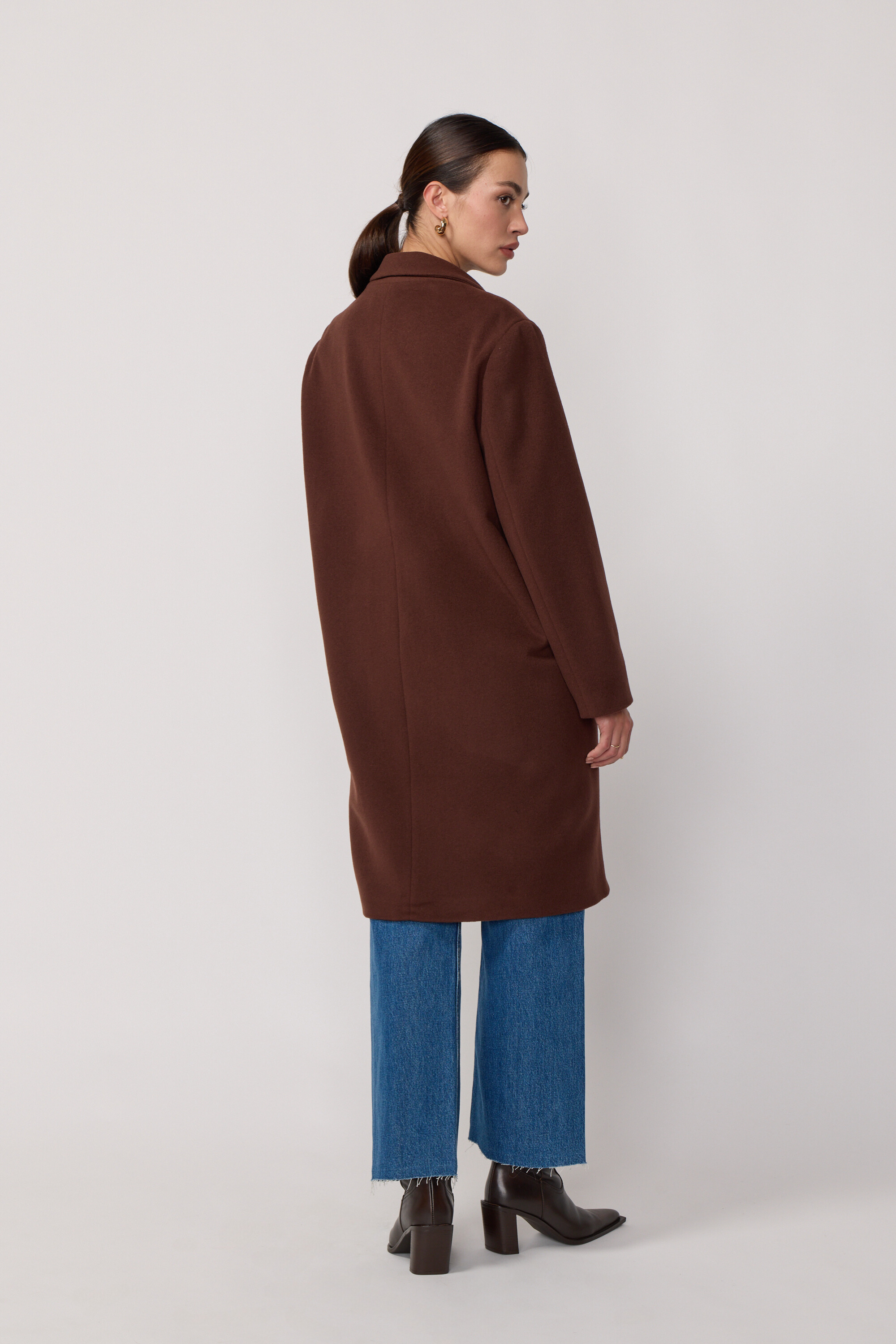 Manteau Signature en Laine et Cachemire - Chocolat