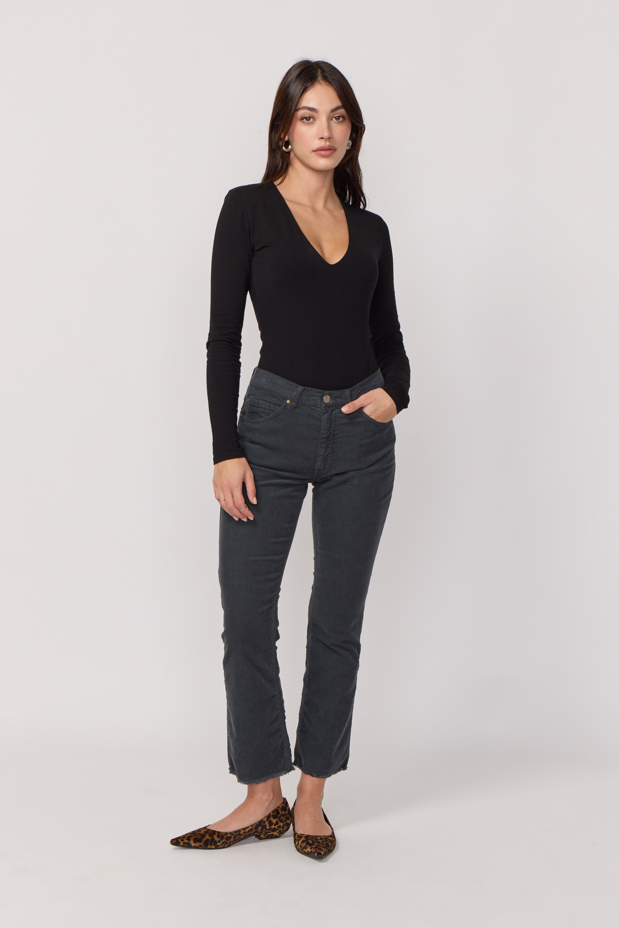 Pantalon Cara en Velours - Anthracite