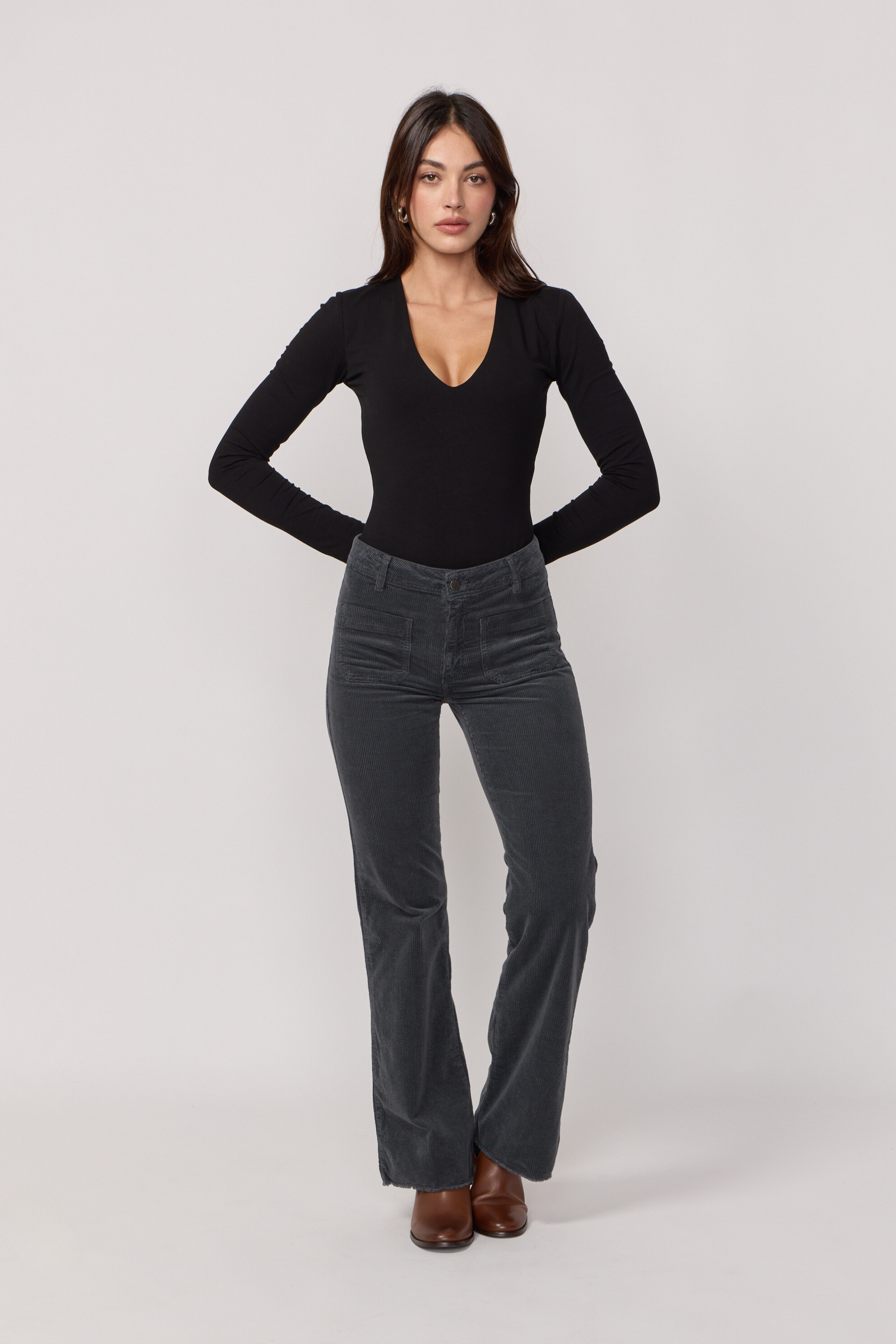 Pantalon Carlotta en Velours - Anthracite