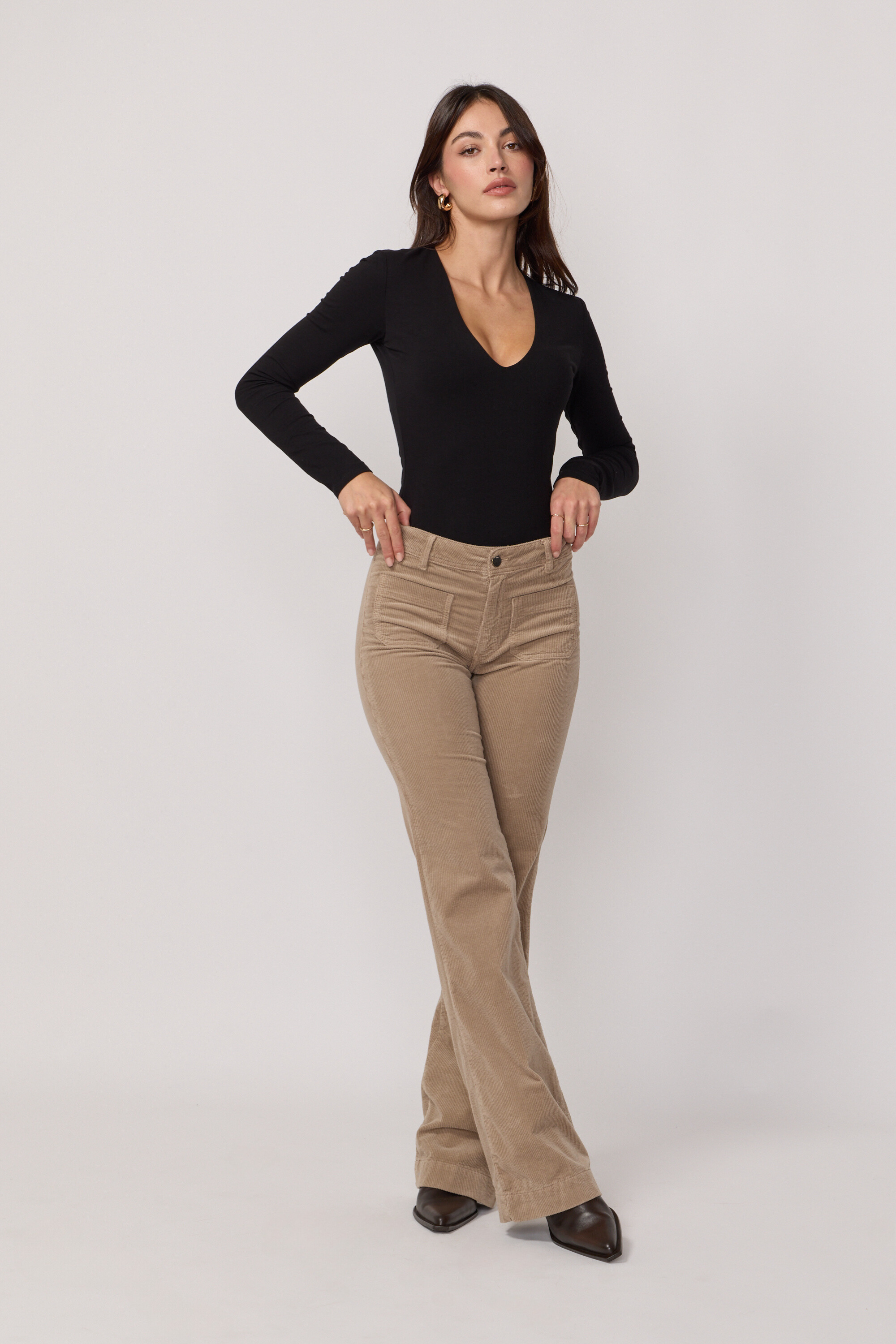 Acquaverde Pantalon Charlotte Velours - Argile